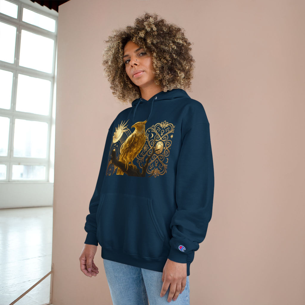 PRB Golden Owl Sundial Graphic Champion Hoodie by Power Runs Black