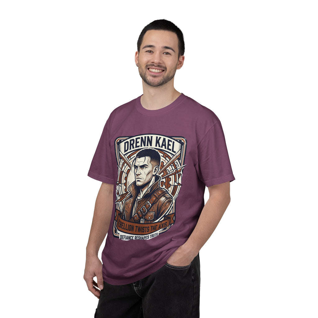 Power Runs Black PRB Drenn Kael Portrait T-Shirt — "Rebellion Twists the Axis" Graphic Tee by Printify