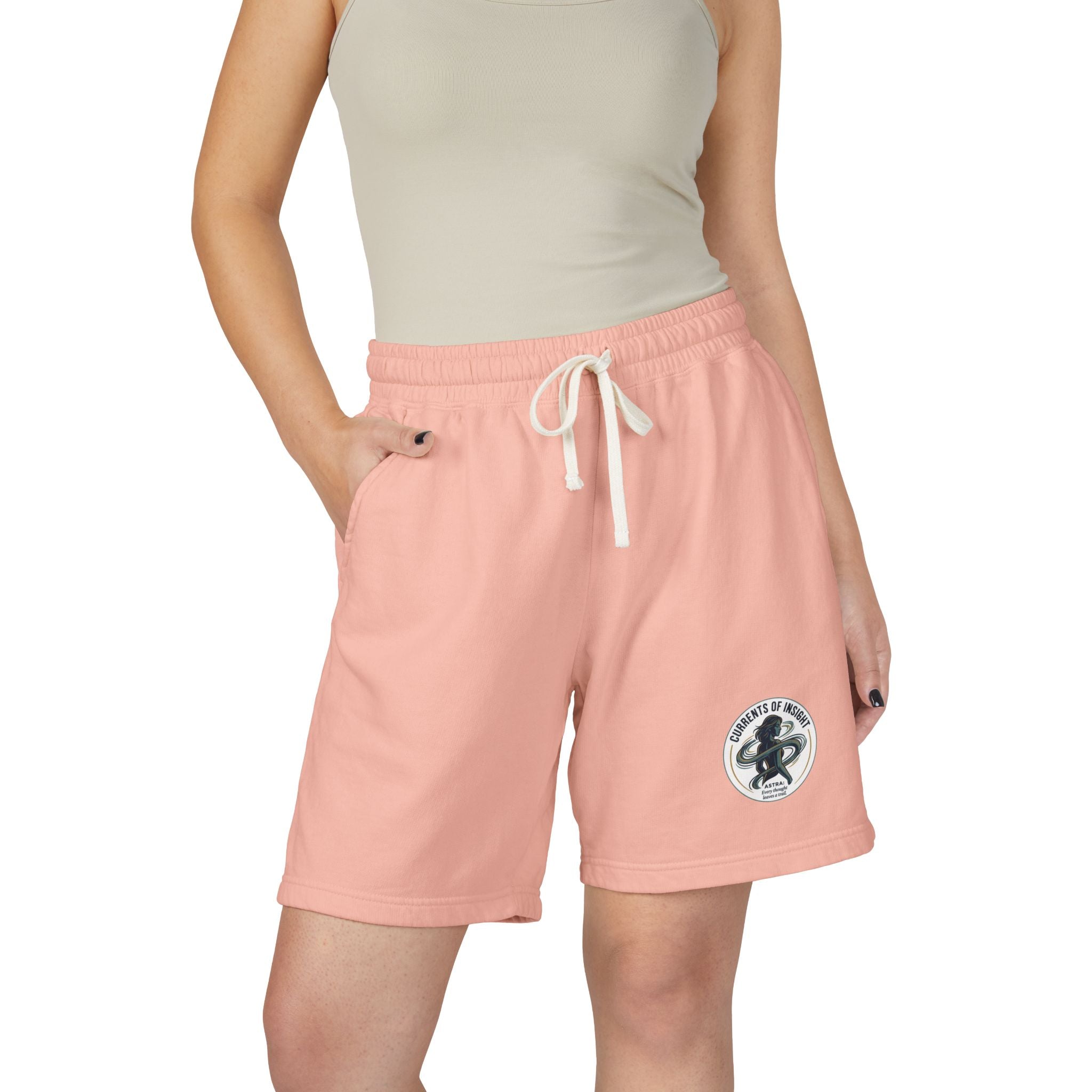 Power Runs Black Lightweight Fleece Sweat Shorts — Vintage Surf Patch by Power Runs Black