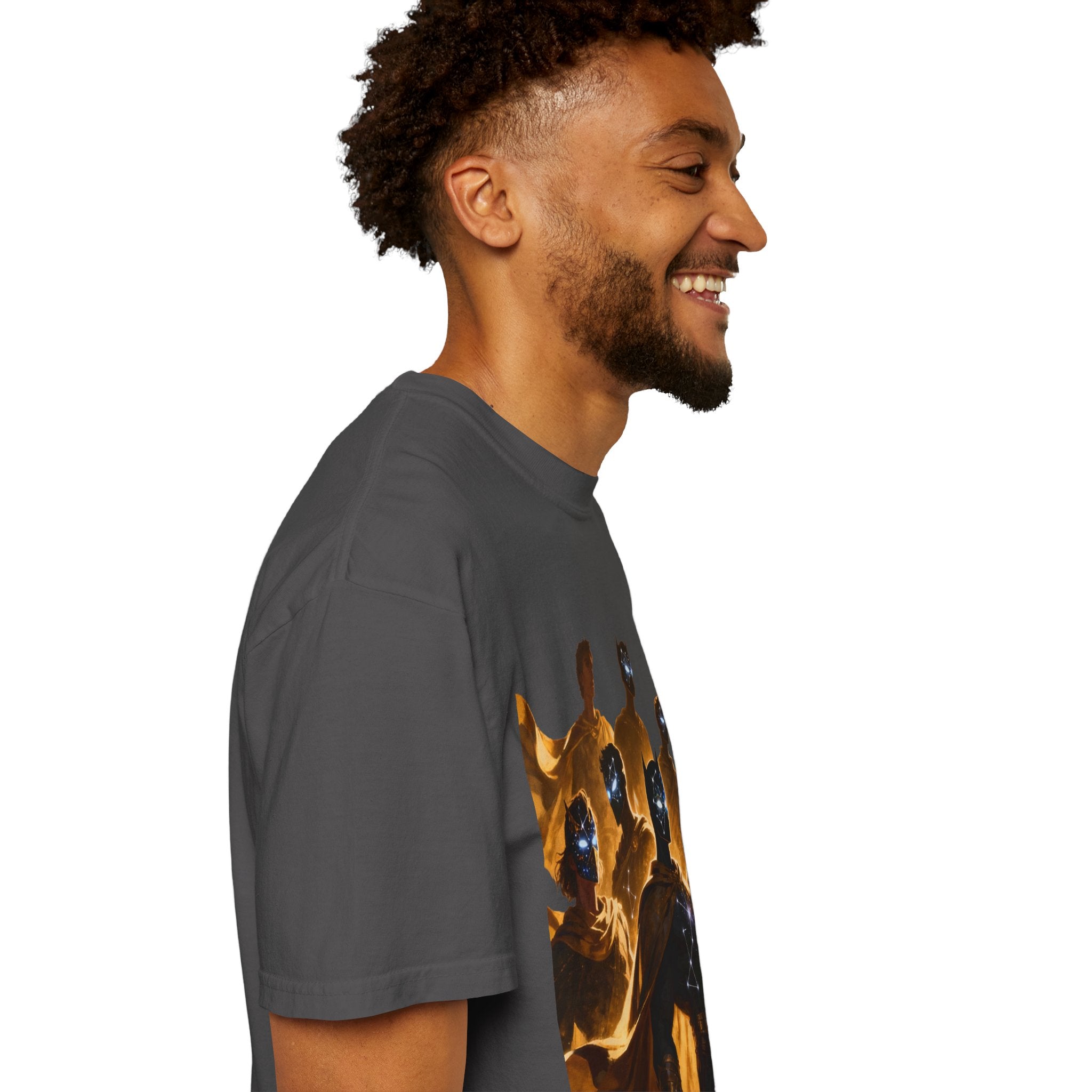 PRB Cosmic Heroes Graphic Tee (Golden Cloaks & Starry Faces) by Power Runs Black