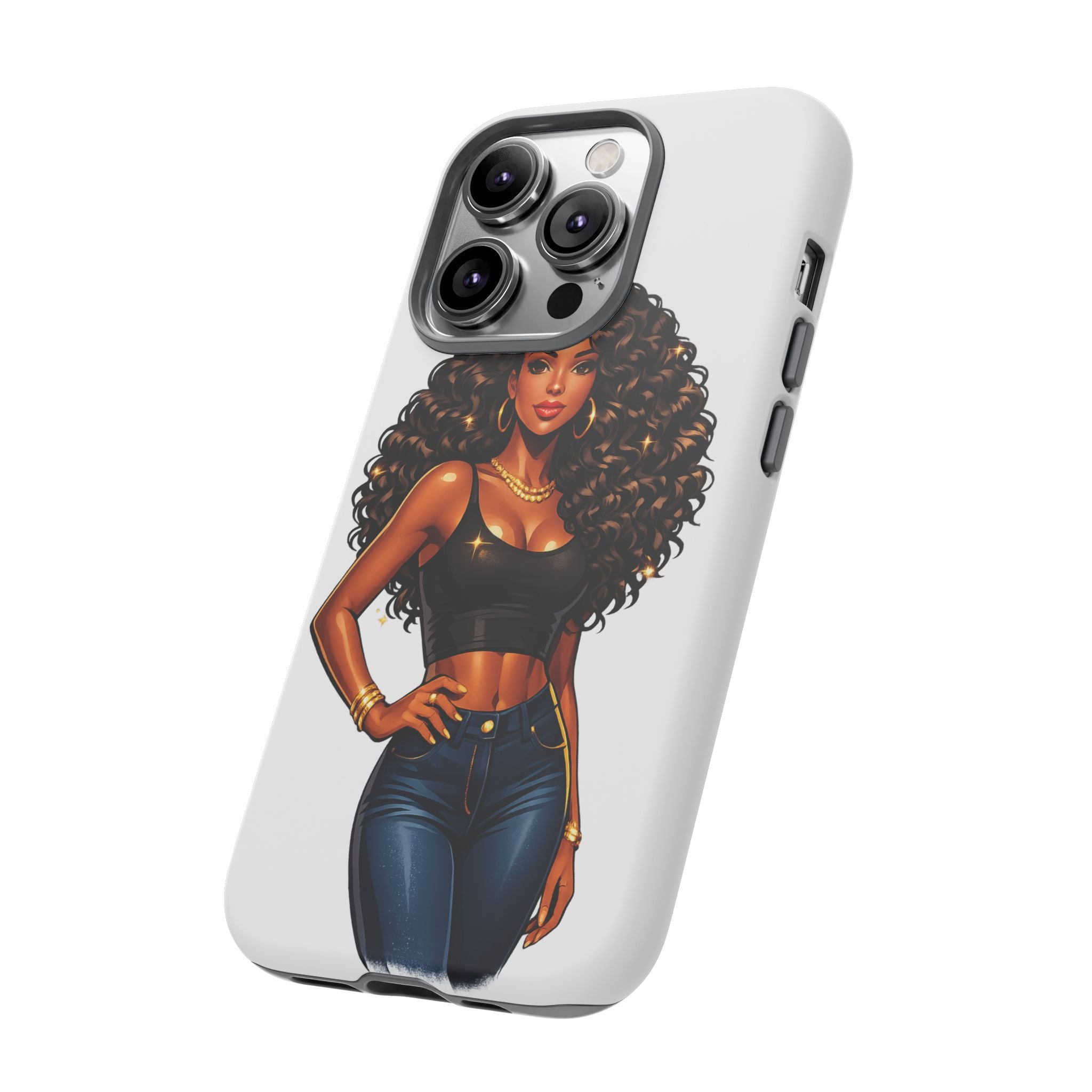 Pretty Rich Bitch by PRB Curly Hair Phone Case by Printify