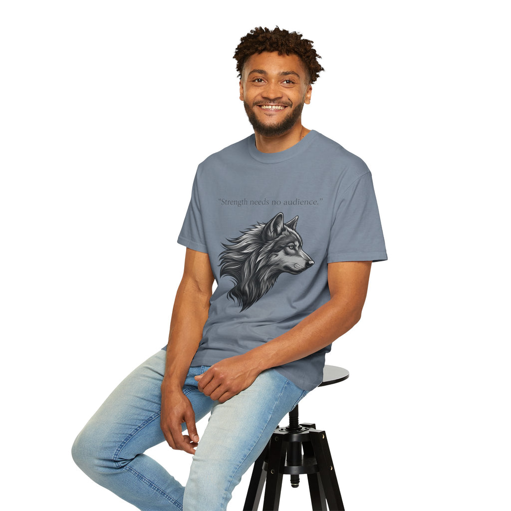 PRB Wolf Head T-Shirt — "Strength needs no audience" Inspirational Graphic Tee by Printify