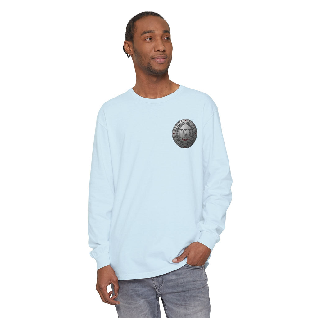 PRB The Starbound Seven graphic long sleeve shirt | cosmic superhero poster by Power Runs Black