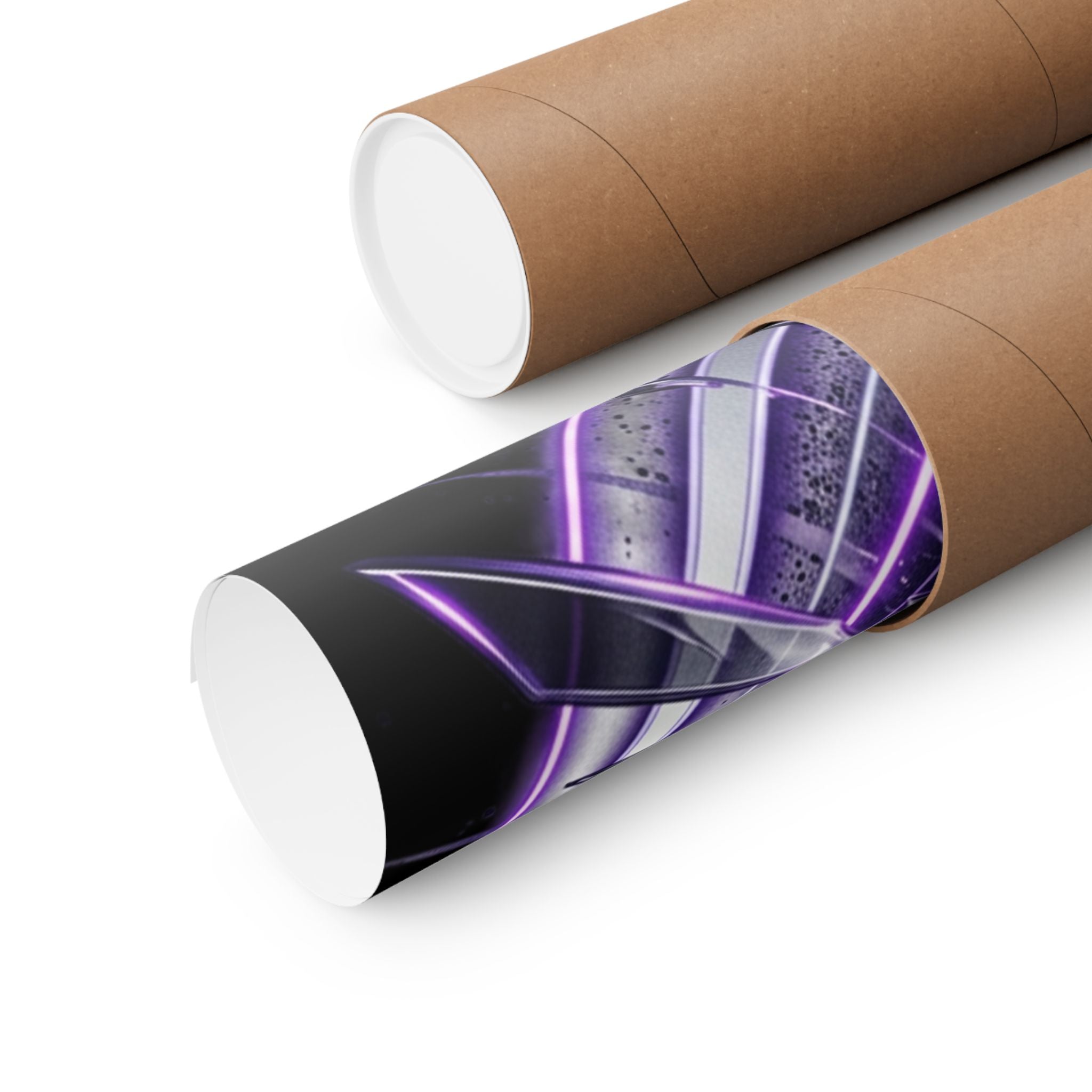 Power Runs Black Purple Energy Shield Matte Poster by Power Runs Black
