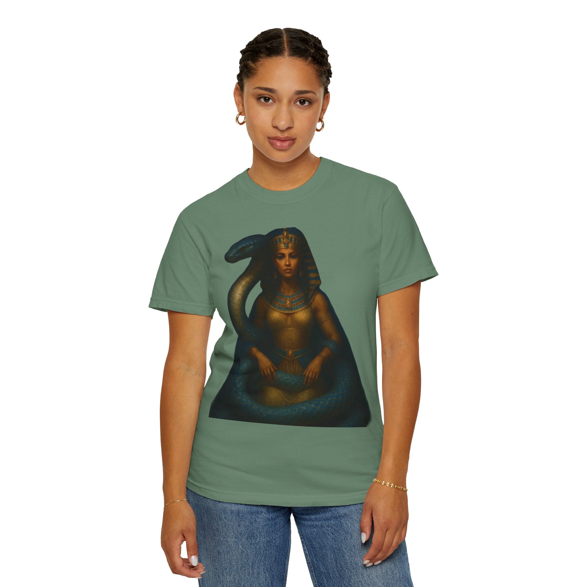 PRB Egyptian Goddess with Snake T-Shirt | Pharaoh Serpent Art Tee by Power Runs Black