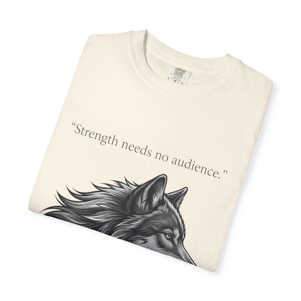 PRB Wolf Head T-Shirt — "Strength needs no audience" Inspirational Graphic Tee by Printify