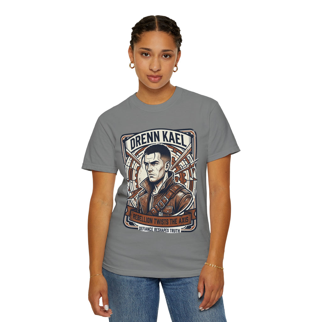 Power Runs Black PRB Drenn Kael Portrait T-Shirt — "Rebellion Twists the Axis" Graphic Tee by Power Runs Black