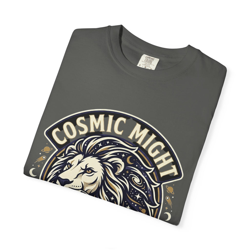 PRB Starforged Flex Cosmic Might Unleashed Lion Graphic T-Shirt — "Unleashed" Inspirational Lion Tee by Power Runs Black