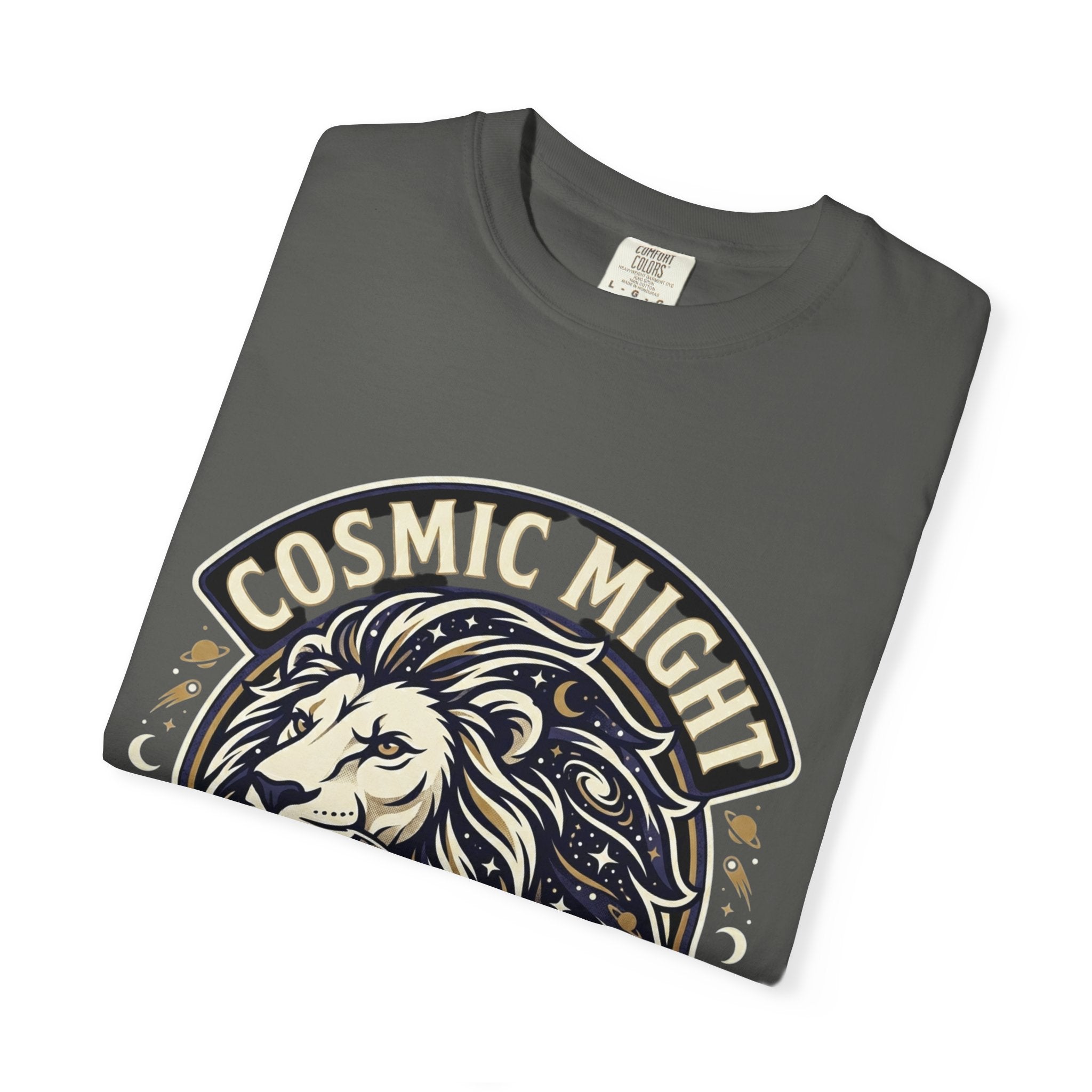 PRB Starforged Flex Cosmic Might Unleashed Lion Graphic T-Shirt — "Unleashed" Inspirational Lion Tee by Power Runs Black