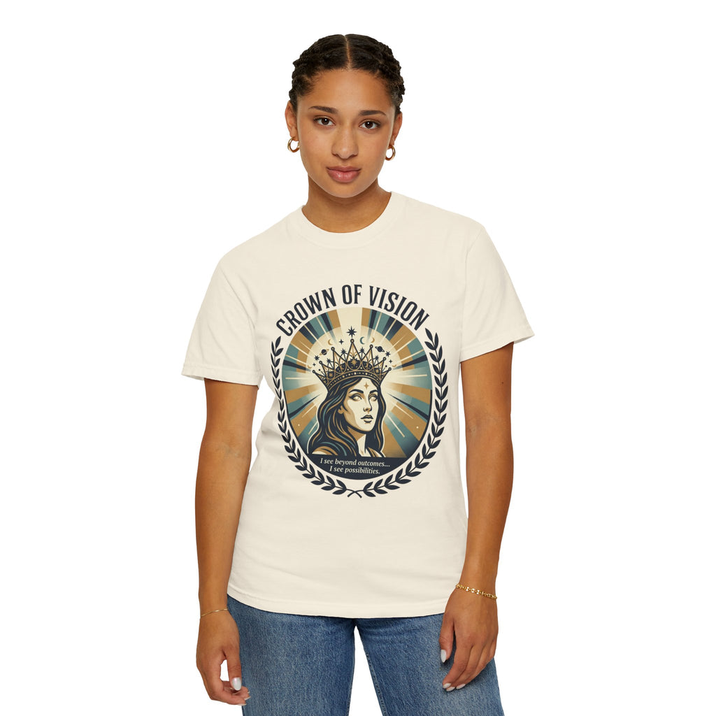 Power Runs Black Crown of Vision T-Shirt — Vintage Inspirational Graphic Tee by Printify