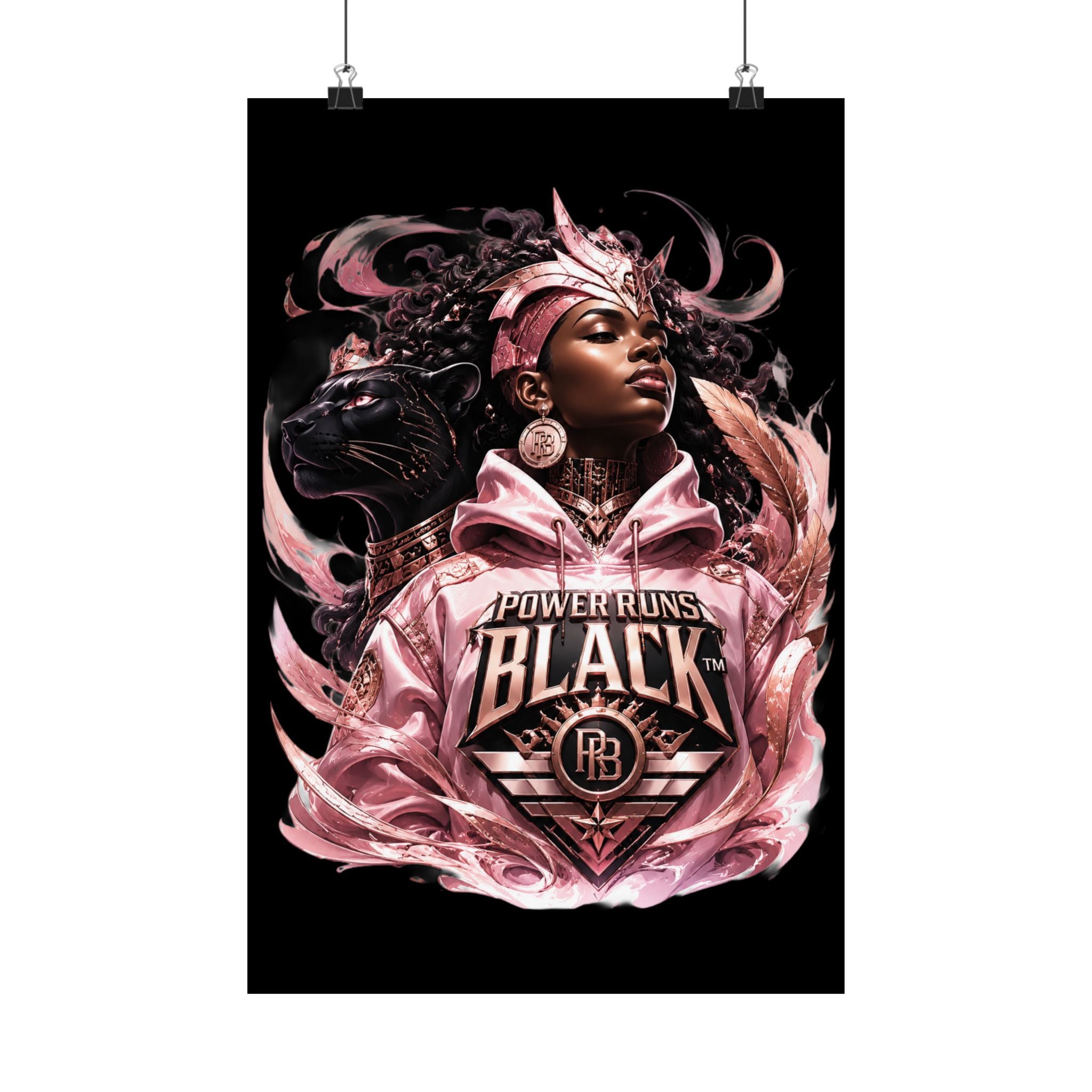 Power Runs Black Matte Poster — "Power Runs Black" Afrocentric Art Print by Power Runs Black