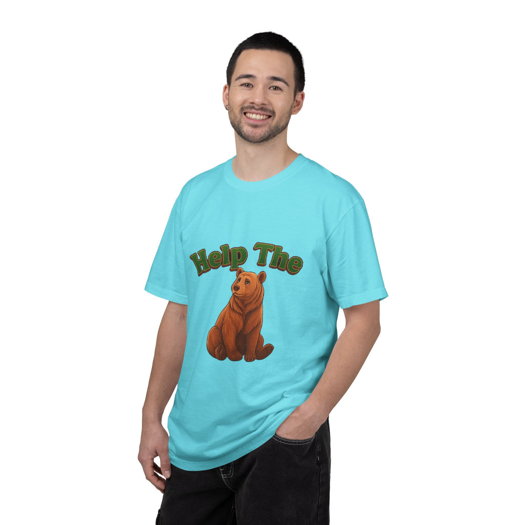 Power Runs Black PRB Help The Bear T-shirt | Cute Sitting Bear Illustration by Power Runs Black