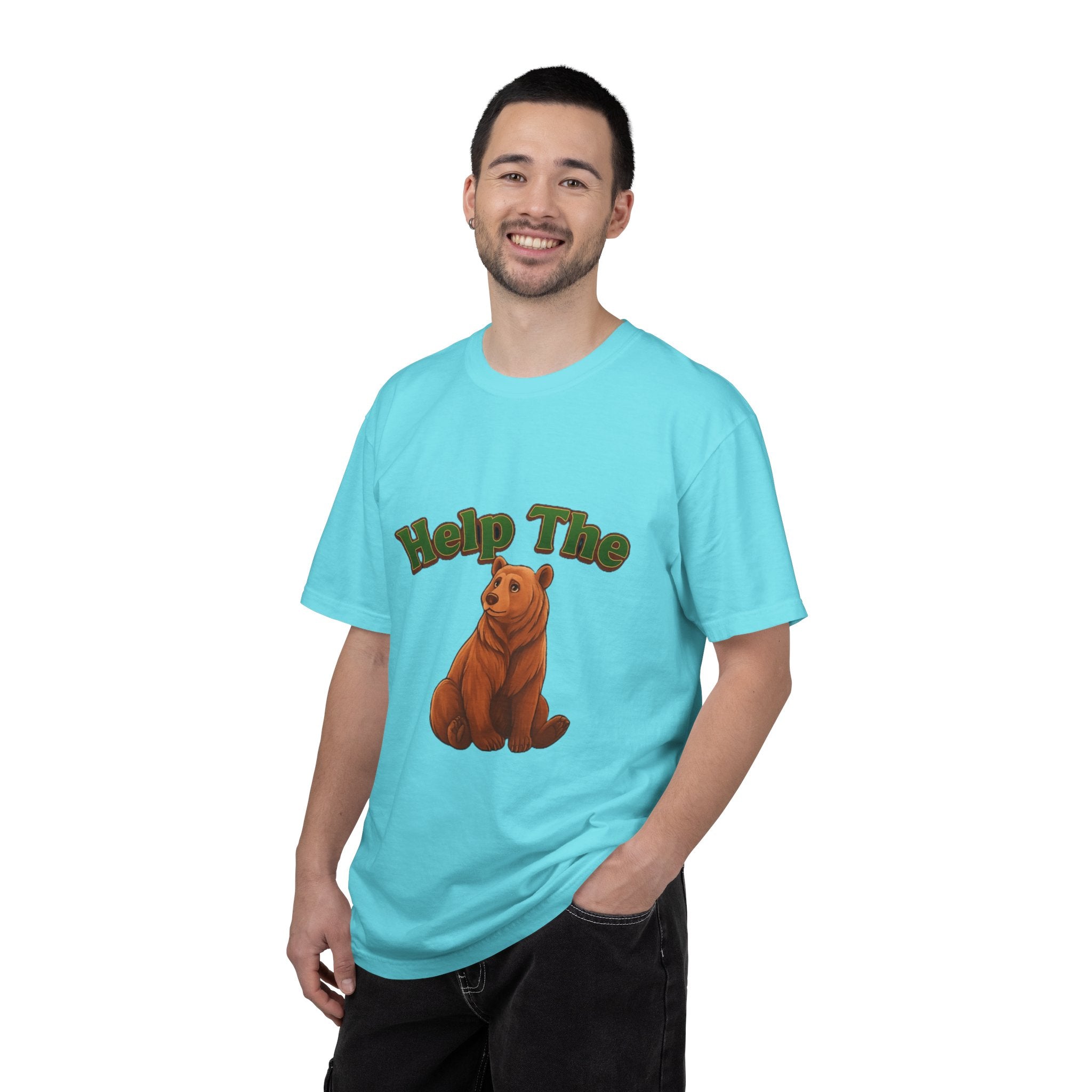 Power Runs Black PRB Help The Bear T-shirt | Cute Sitting Bear Illustration by Power Runs Black