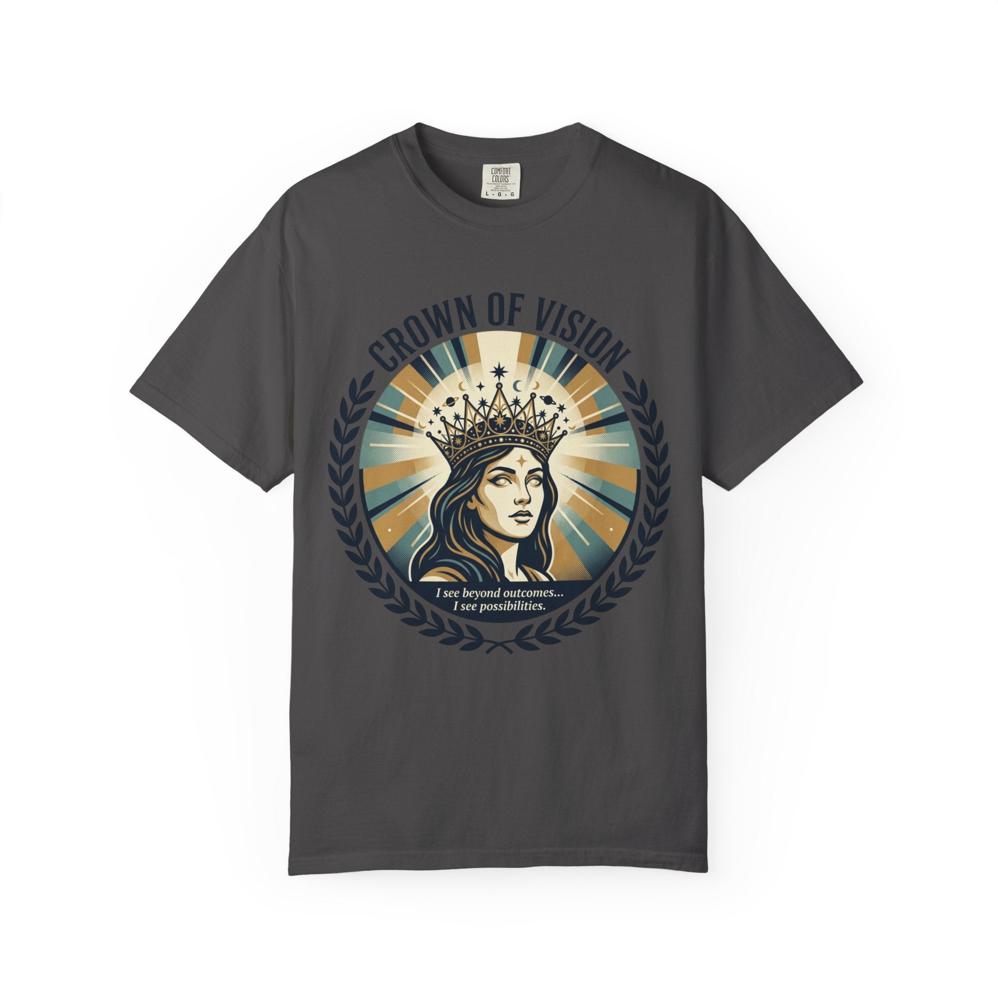 Power Runs Black Crown of Vision T-Shirt — Vintage Inspirational Graphic Tee by Printify