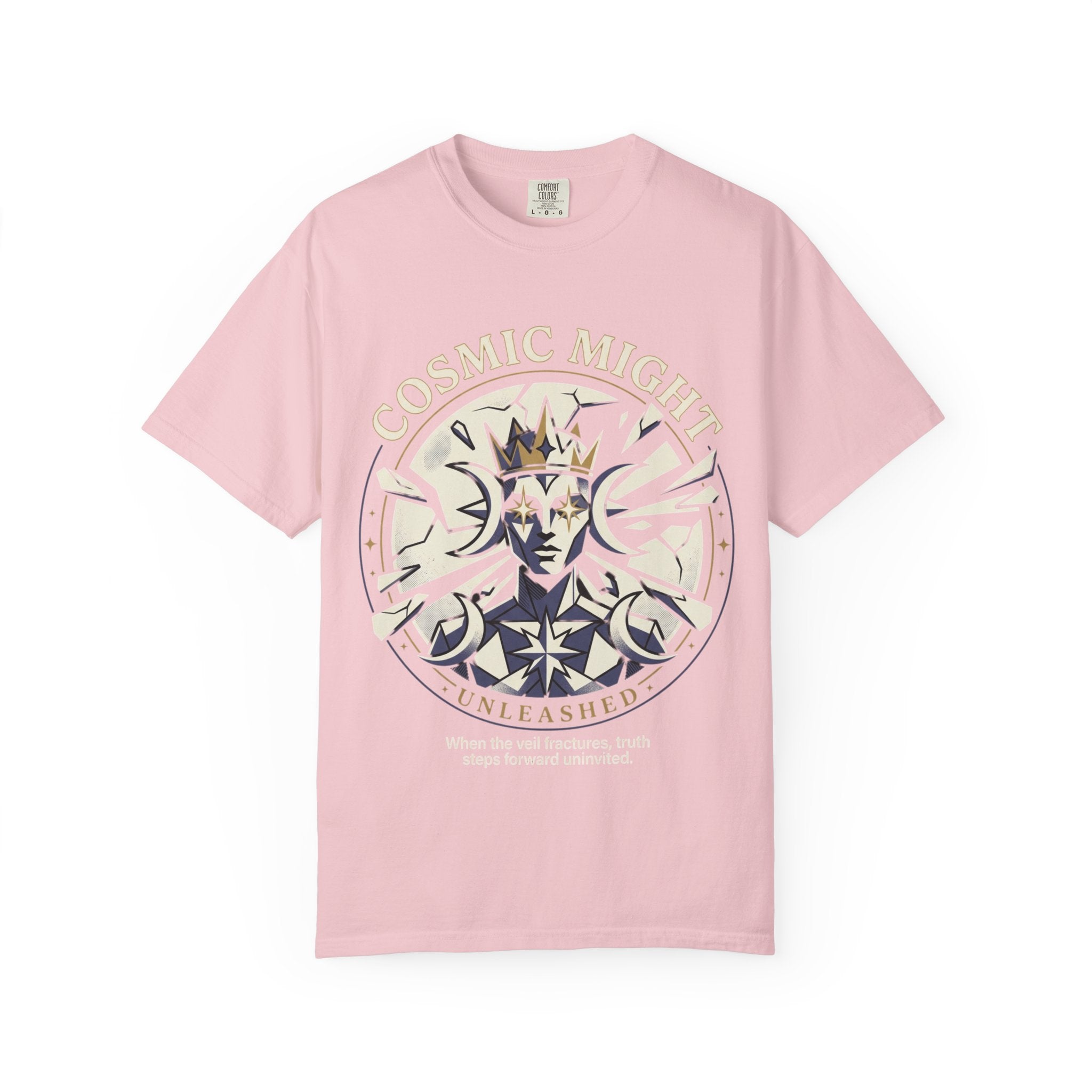PRB Starforged Flex Cosmic Might Unleashed Graphic T-Shirt — 'Cosmic Might Unleashed' Vintage Astro King Tee by Power Runs Black