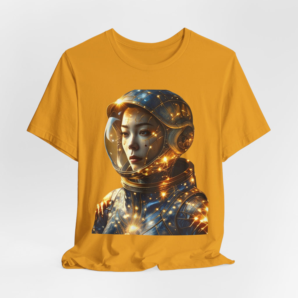 PRB Astronaut Portrait Tee — Starry Cosmic Helmet Graphic T-Shirt by Power Runs Black