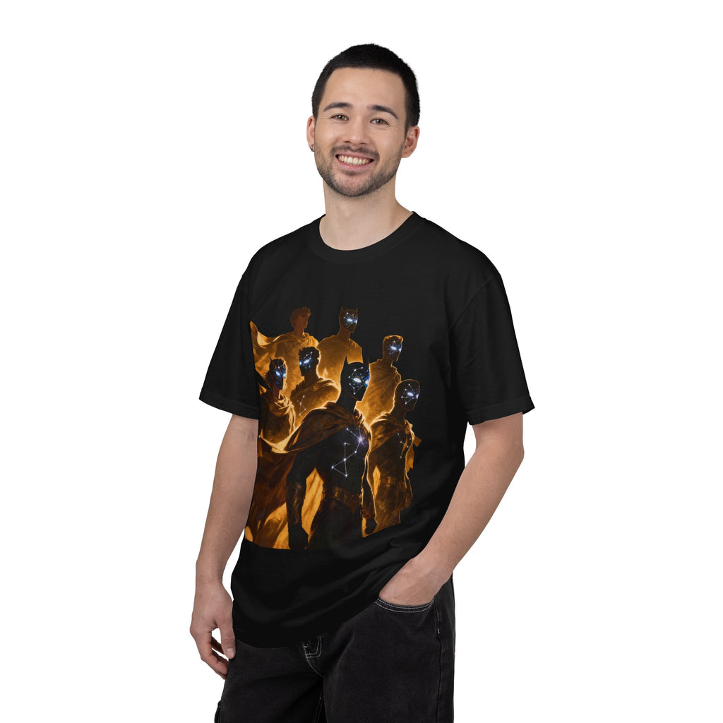 PRB Cosmic Heroes Graphic Tee (Golden Cloaks & Starry Faces) by Power Runs Black