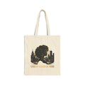 Power Runs Black PRB Urban Goddess Noir Cotton Tote Bag – City Skyline Afrocentric Eco Shopper by Power Runs Black