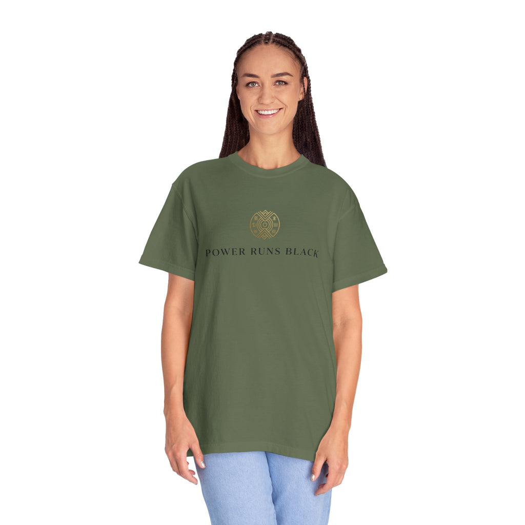Power Runs Black PRB Graphic T-Shirt — Minimal Emblem Tee by Power Runs Black