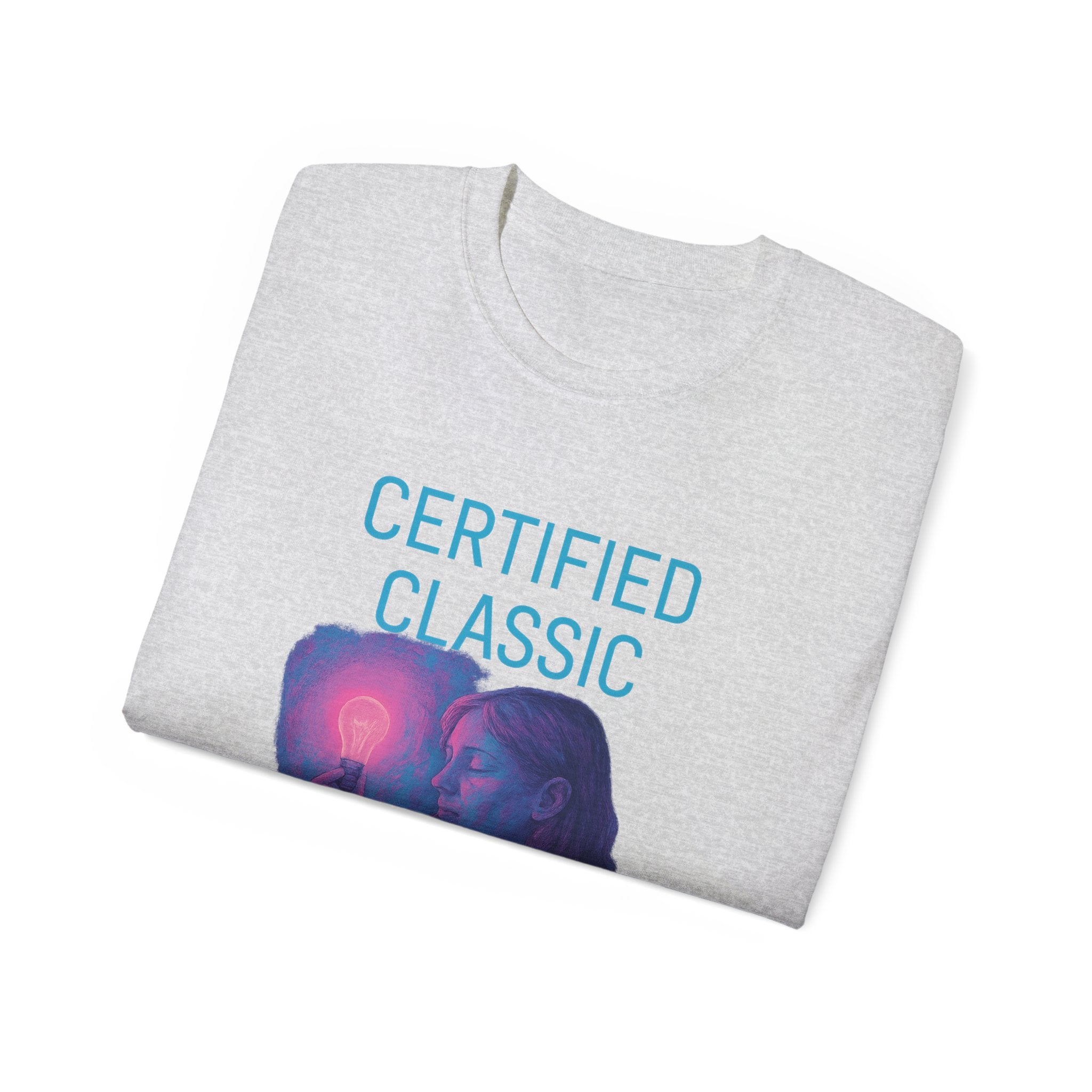 PRB Certified Classic portrait tee | Retro portrait holding light by Power Runs Black