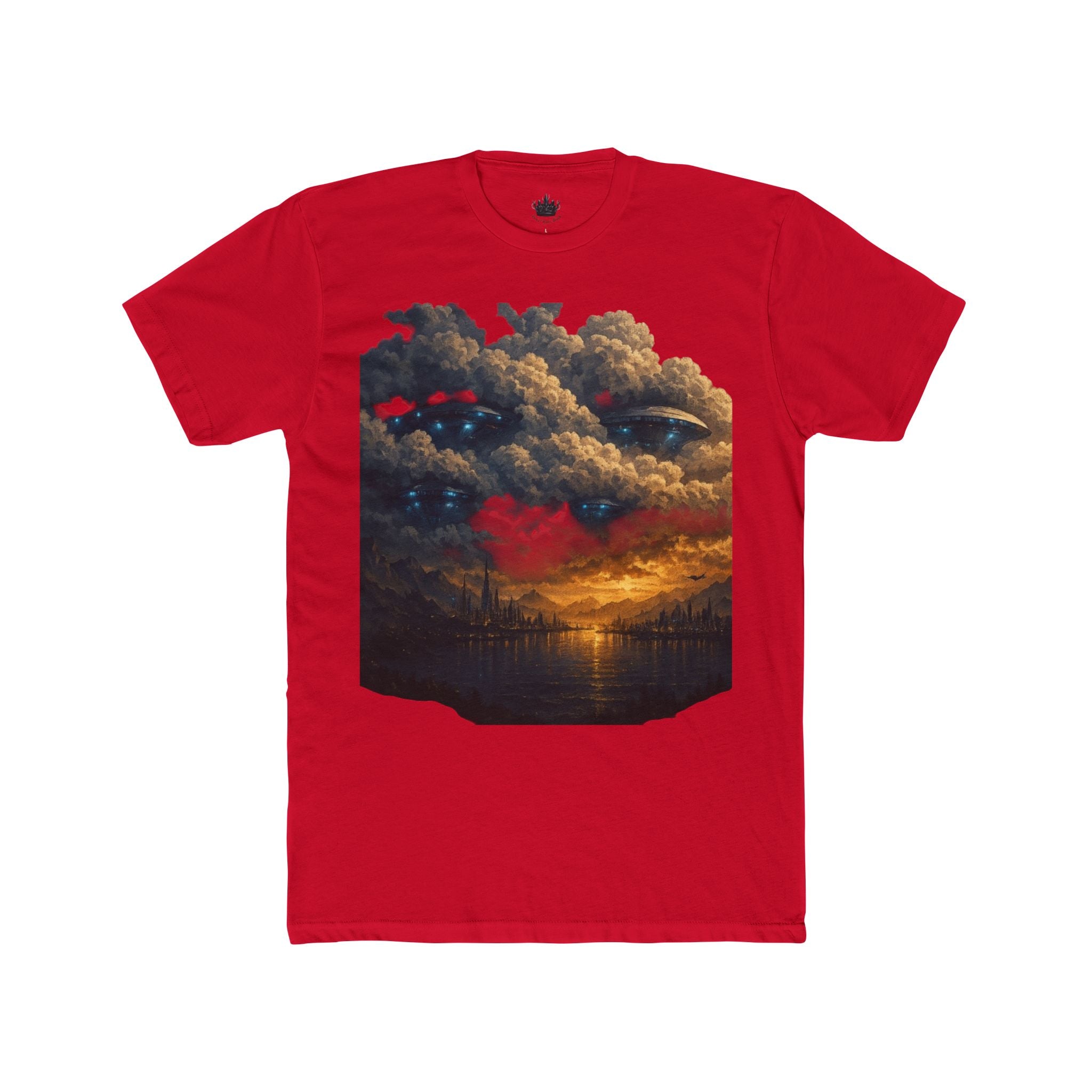PRB Sunset Stormscape Tee — Dramatic Cloudscape Graphic T-Shirt by Power Runs Black
