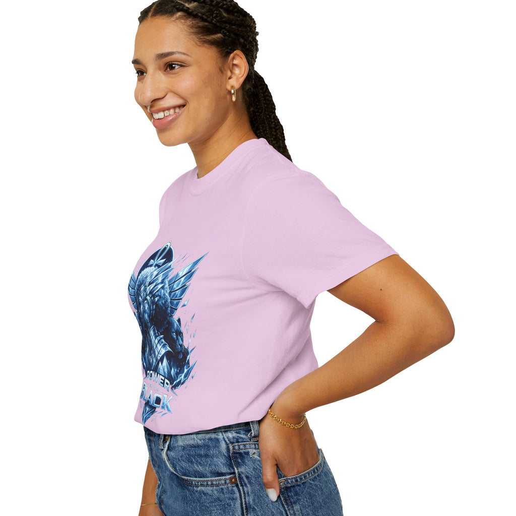 Power of Black Graphic T-Shirt — Egyptian Ankh Warrior Design by Power Runs Black