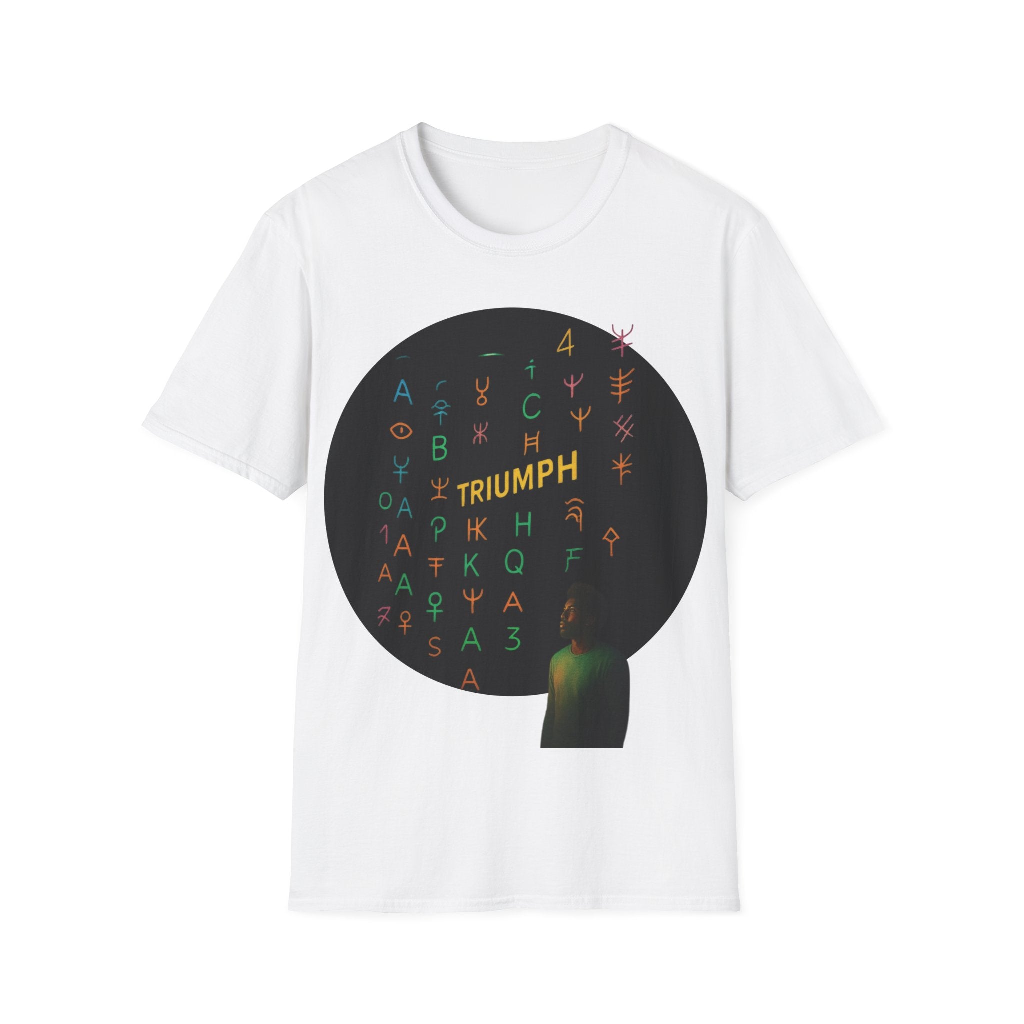 PRB Triumph Afro Hair Silhouette T-Shirt | Black Hair Alphabet Design by Printify