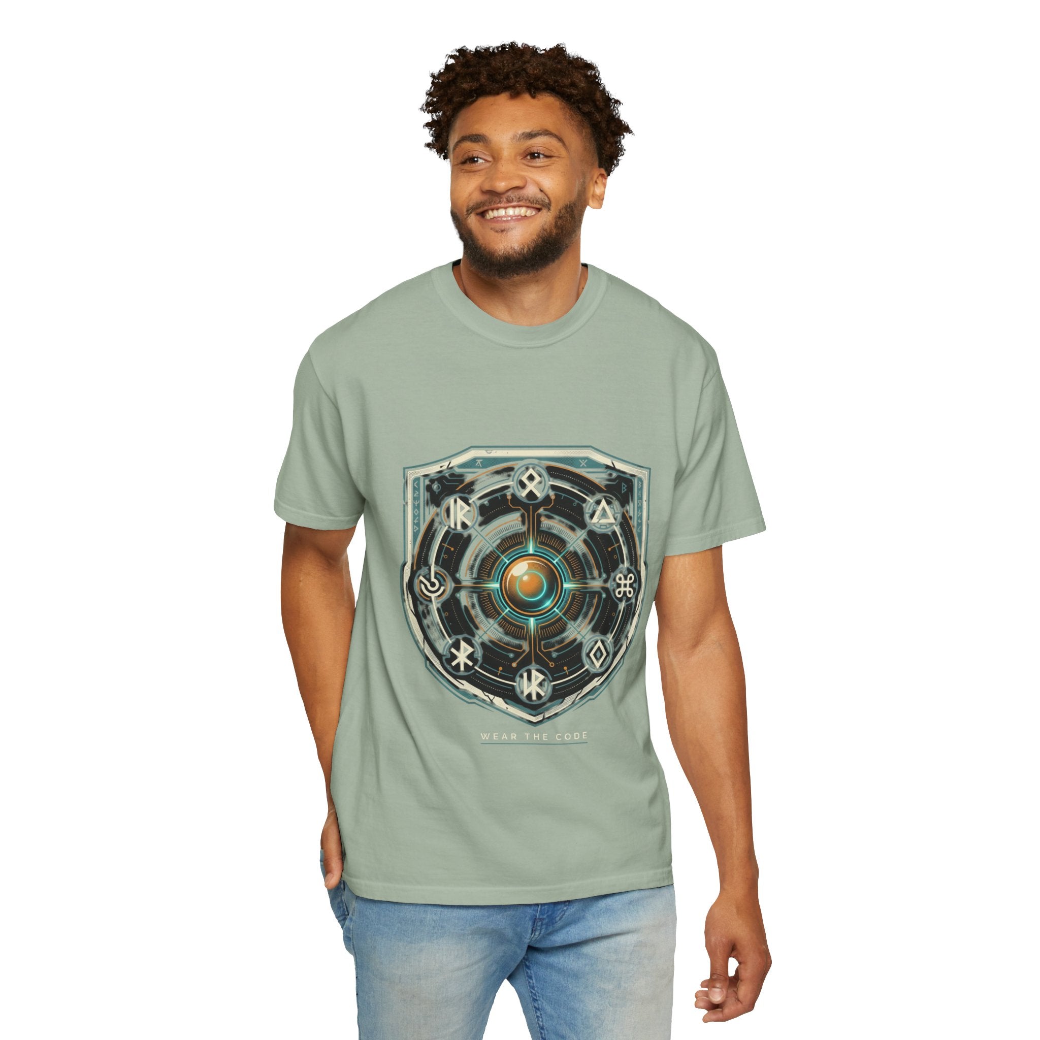 Power Runs Black PRB "Wear The Code" Mystic Shield T-Shirt — Geometric Sigil Graphic Tee by Power Runs Black