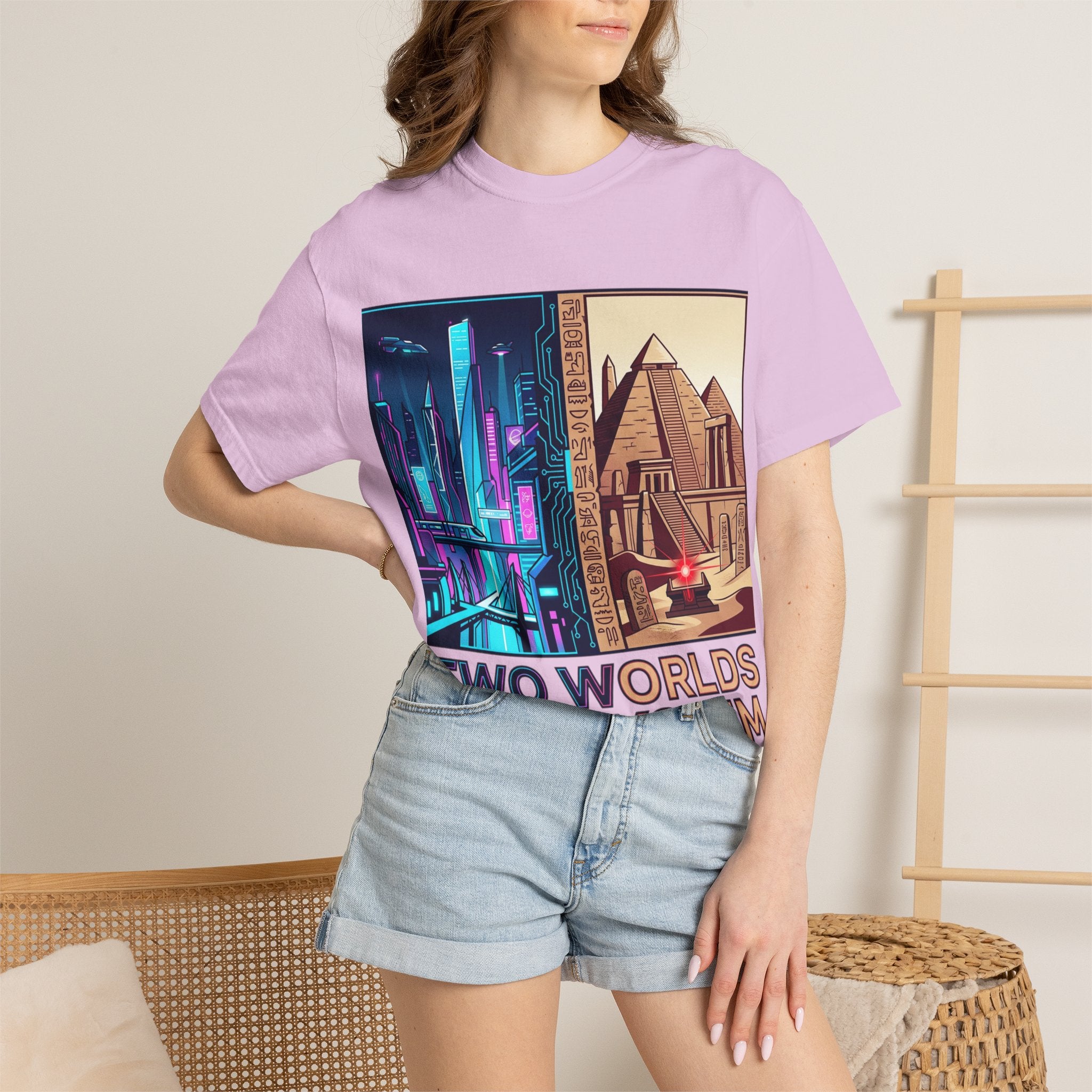 Power Runs Black PRB Blue Technopolis/ Red Dominion Two Worlds One System T-Shirt by Power Runs Black