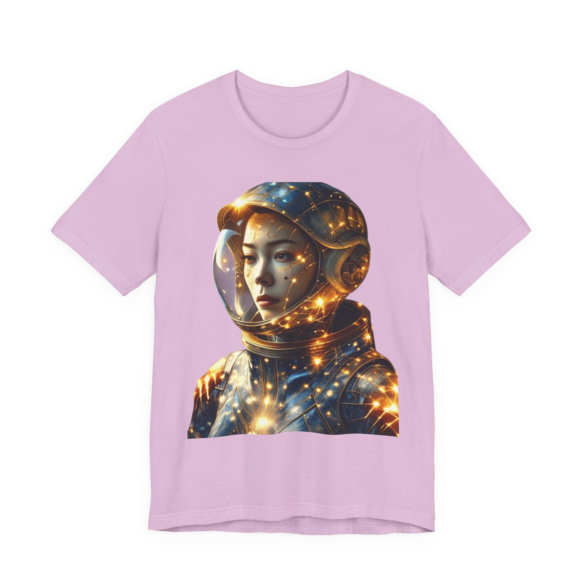 PRB Astronaut Portrait Tee — Starry Cosmic Helmet Graphic T-Shirt by Power Runs Black
