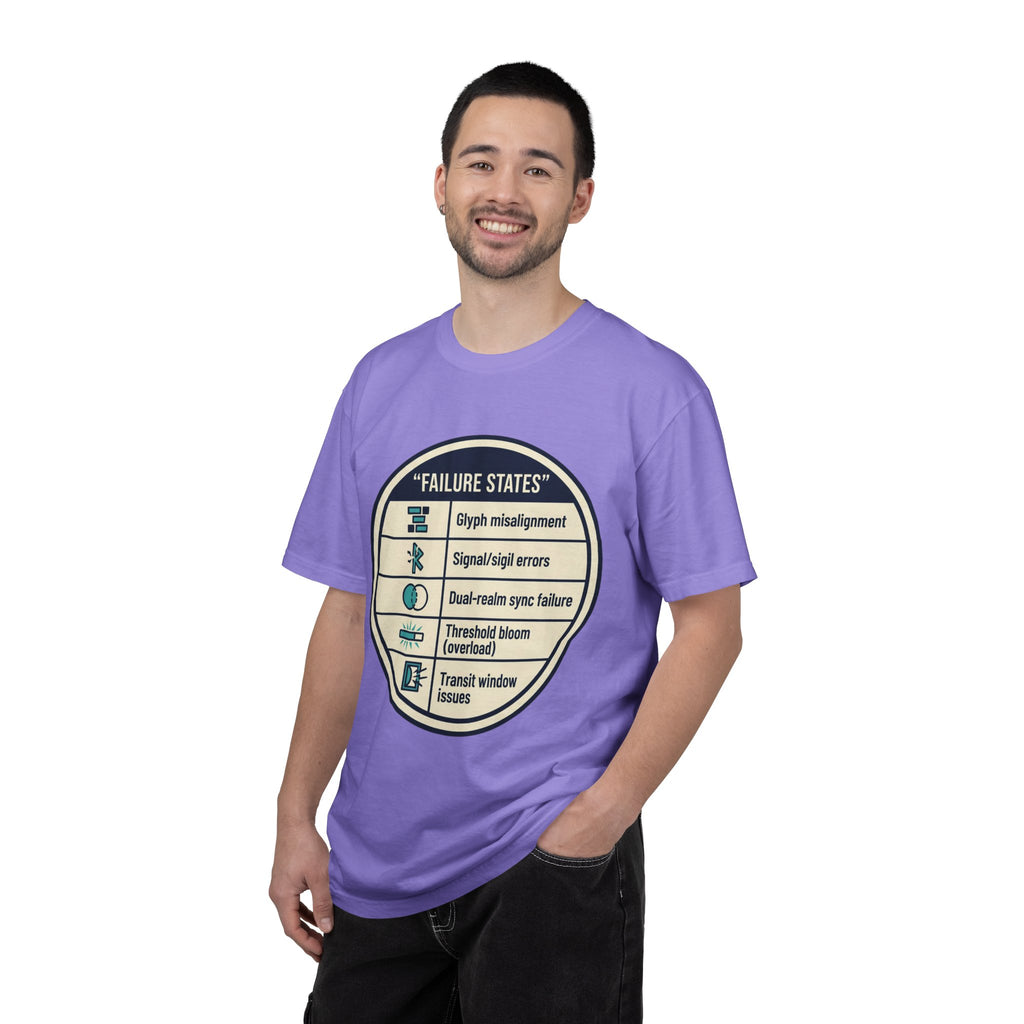 Power Runs Black PRB Failure States T-Shirt — Sci‑Fi Status Badge Graphic Tee by Printify
