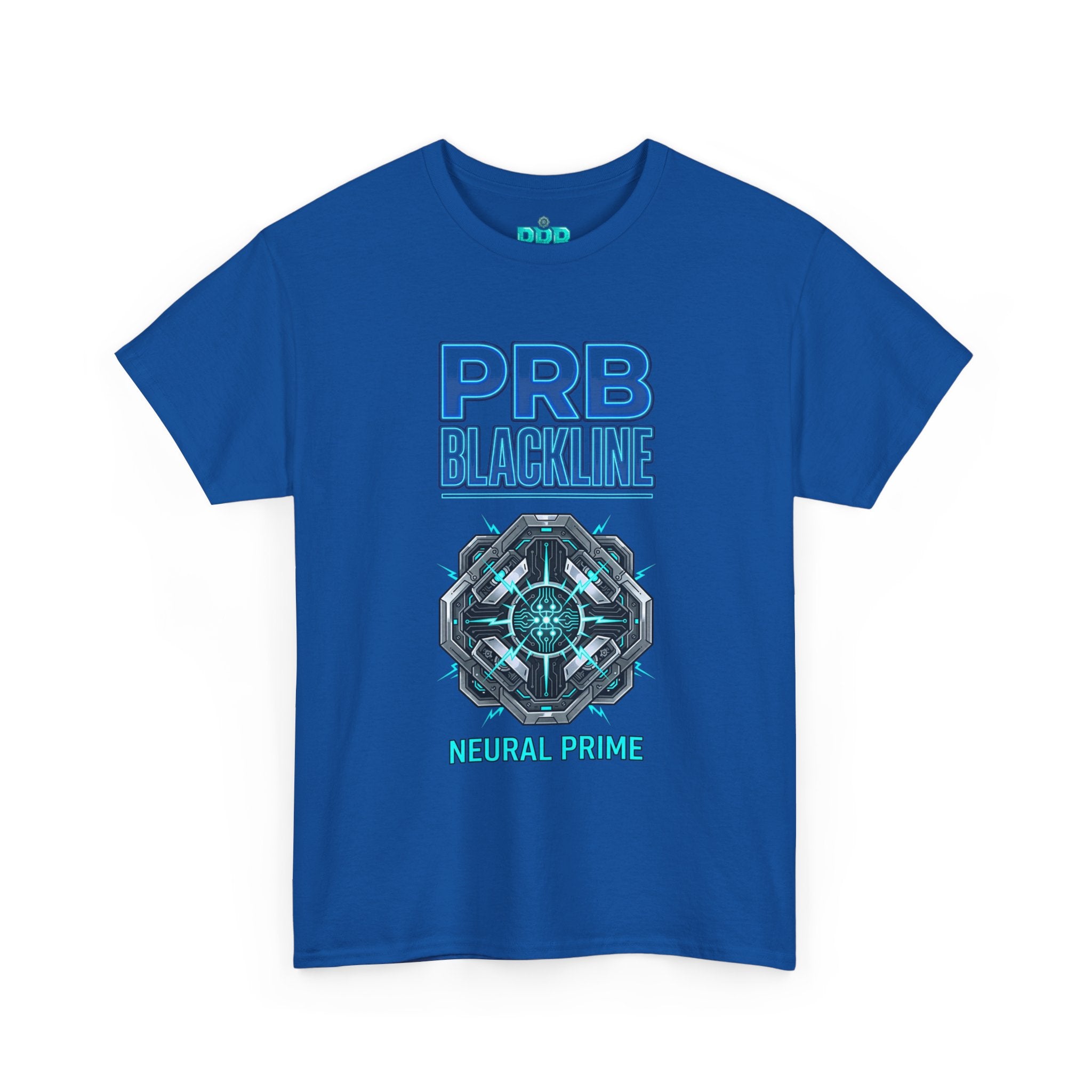 PRB Blackline Neural Prime Tech Tee — Futuristic Sci‑Fi Circuit Graphic T-Shirt by Printify