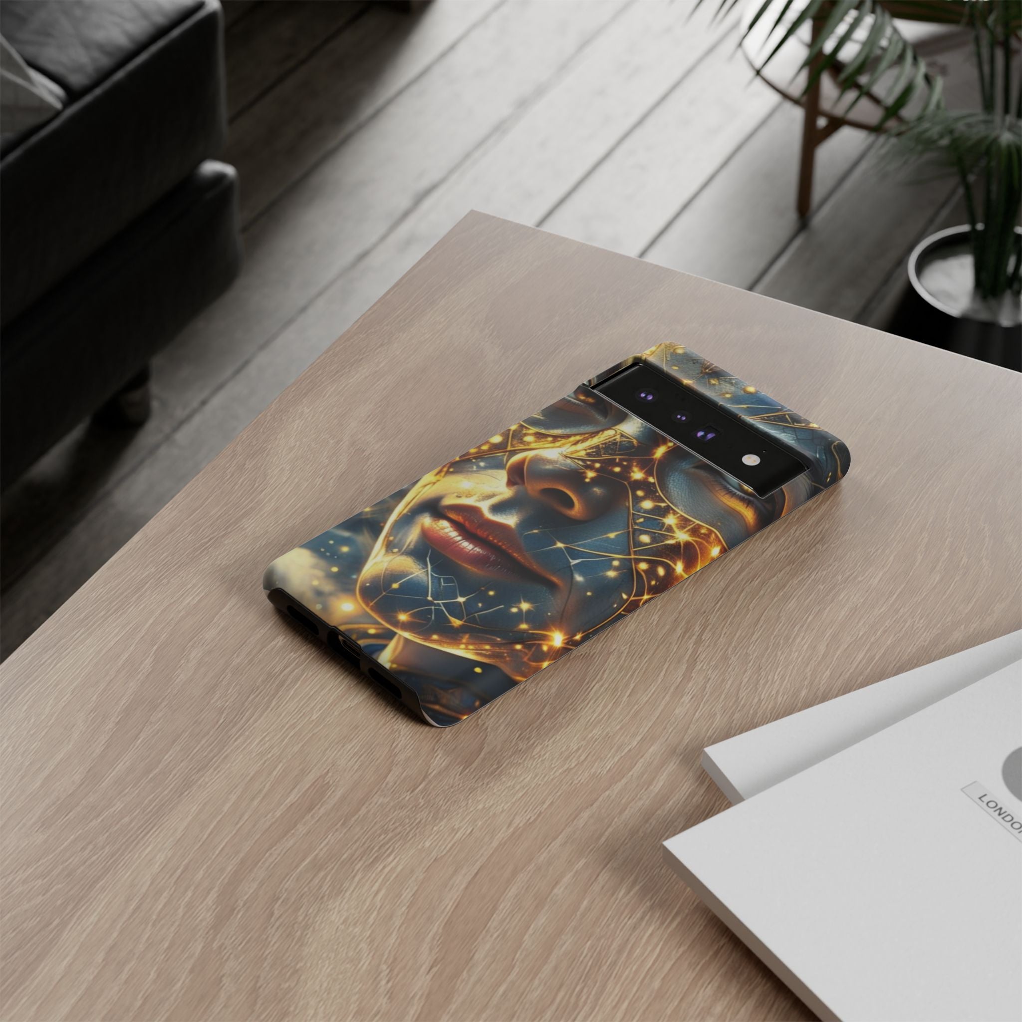 PRB Galactic Portrait Tough Case | Cosmic Face Phone Case, Starry Nebula Design by Power Runs Black