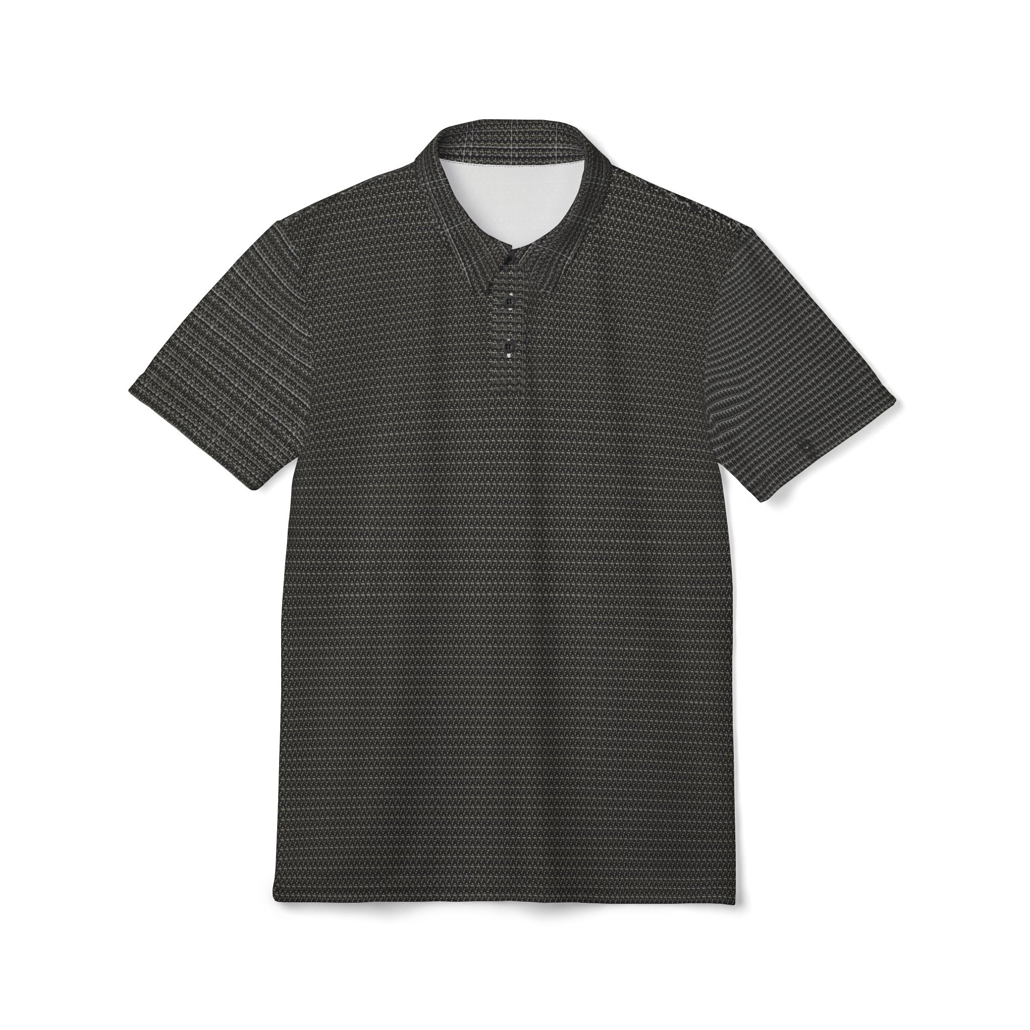 PRB Black Microstripe Polo Shirt by Power Runs Black