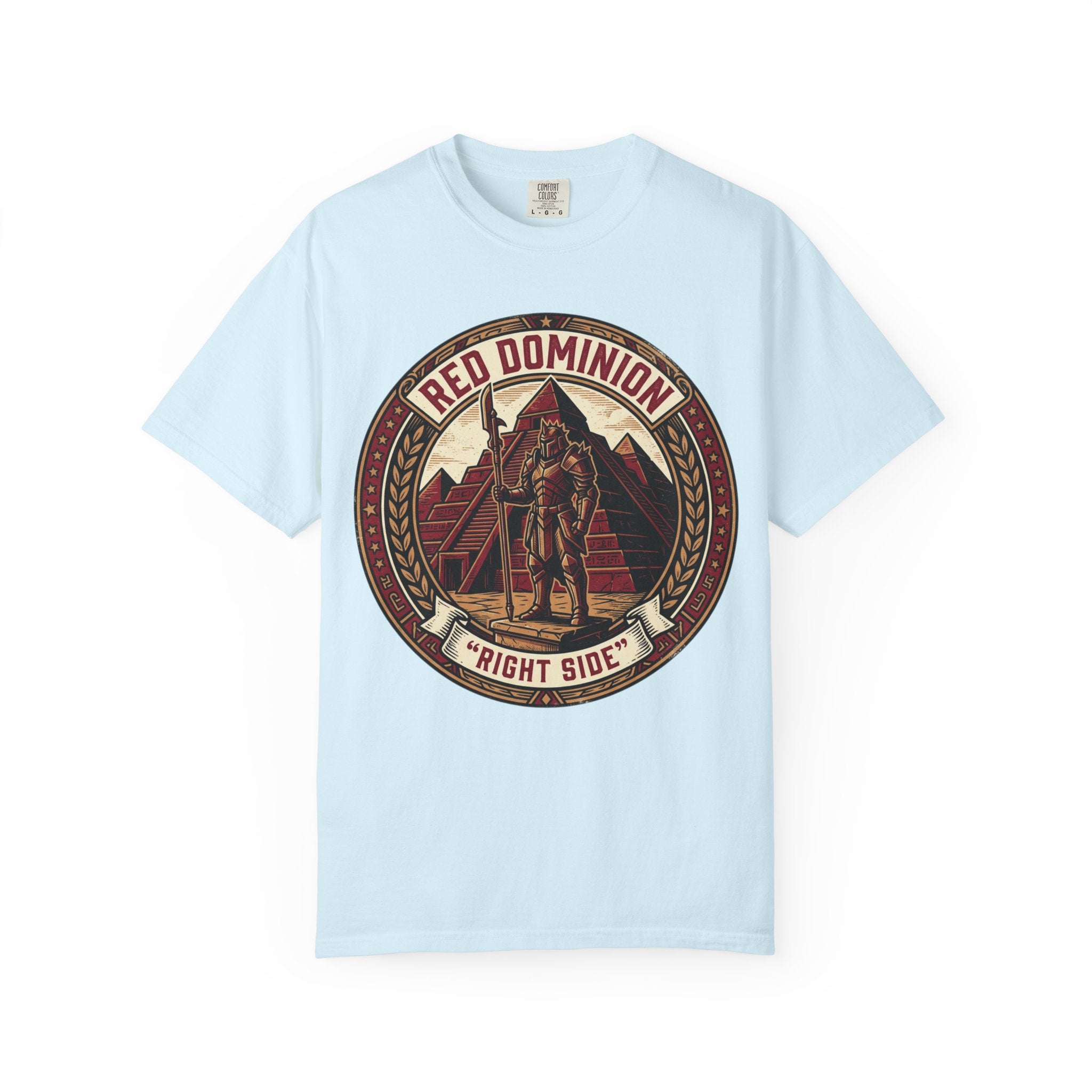 Power Runs Black PRB Red Dominion 'Right Side' Graphic T-Shirt by Printify