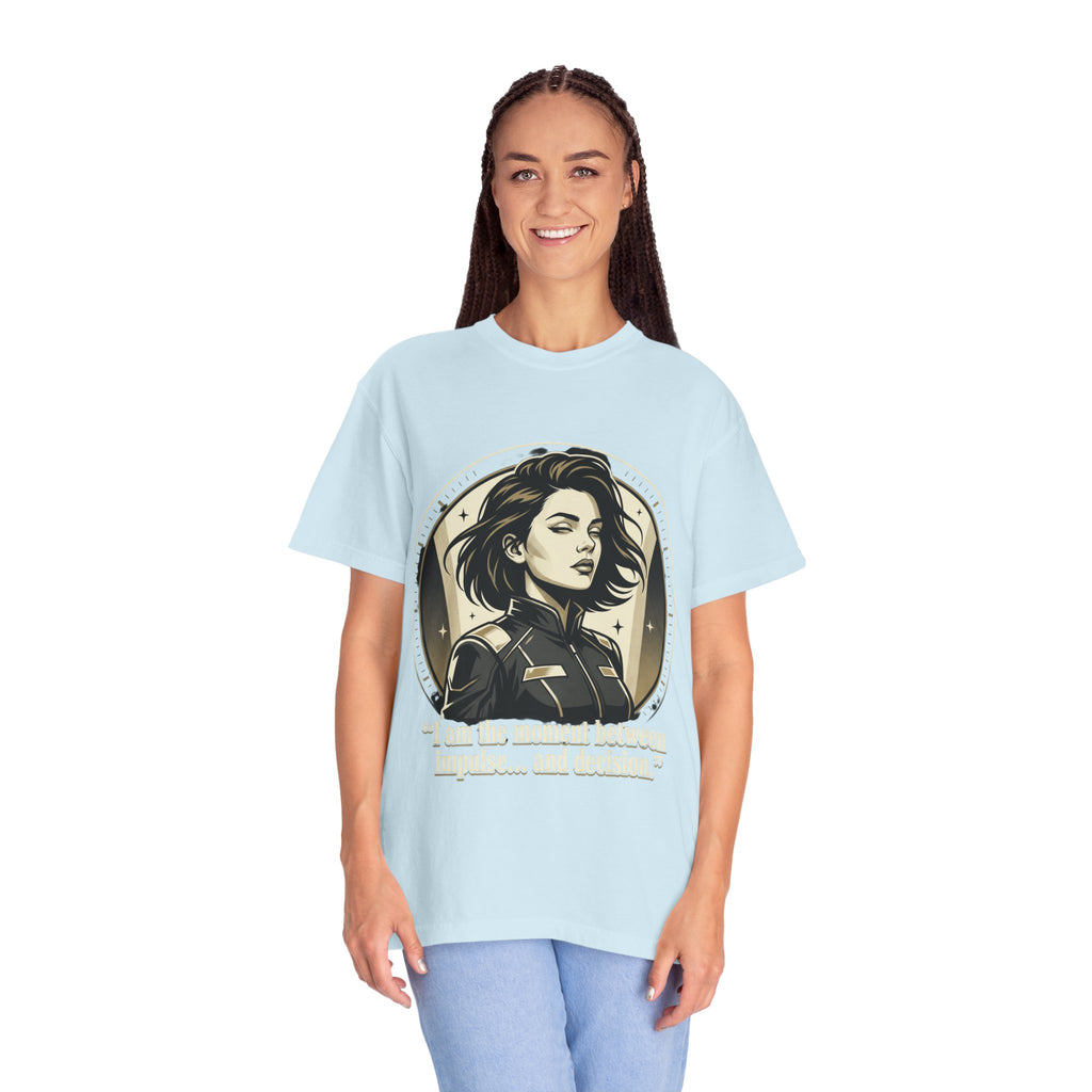 Power Runs Black Retro Space Captain Portrait T-Shirt — 'Fearless Commander' Graphic Tee by Power Runs Black