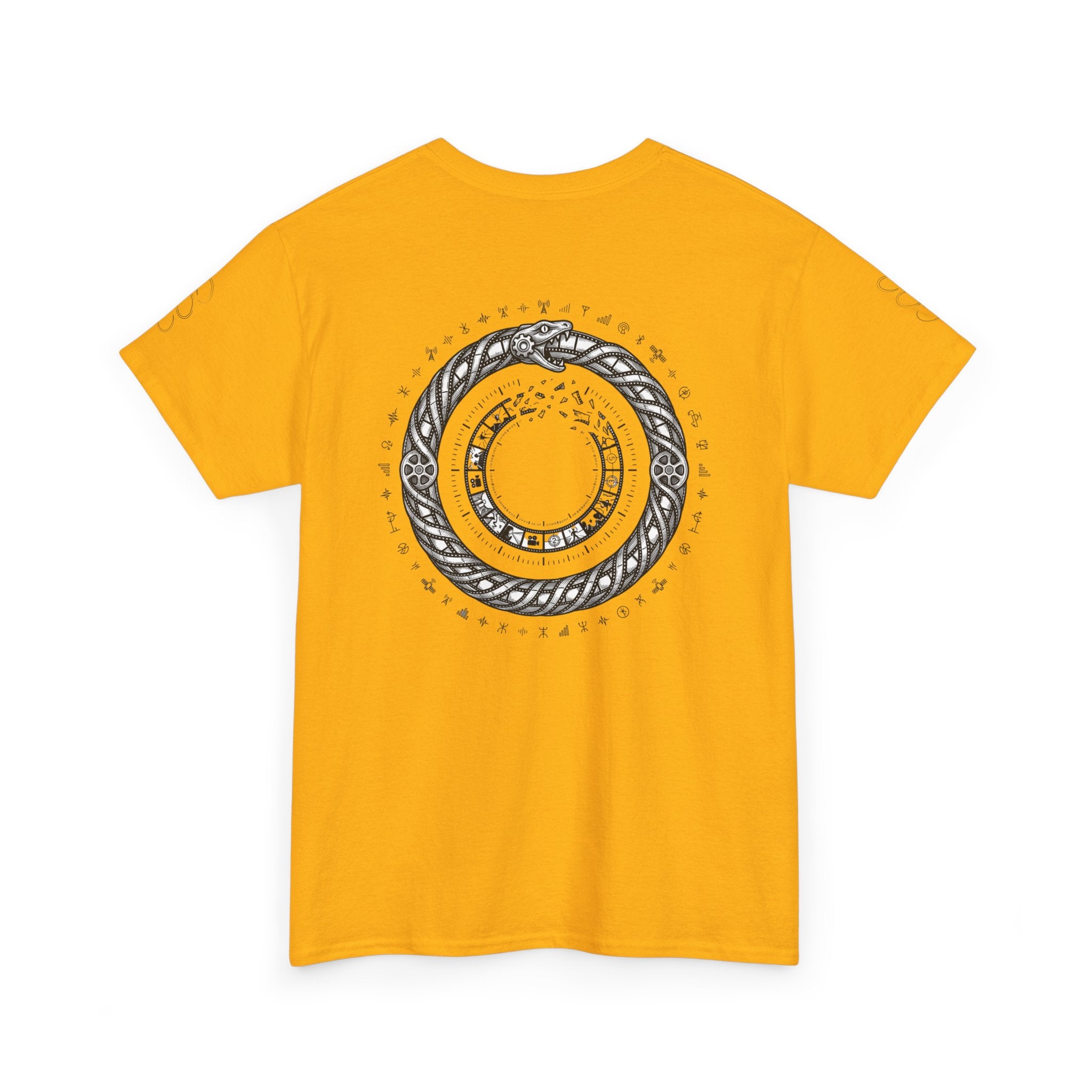 Power Runs Black — "The Agenda of the Arch" Retro TV Ouroboros Graphic Tee by Printify