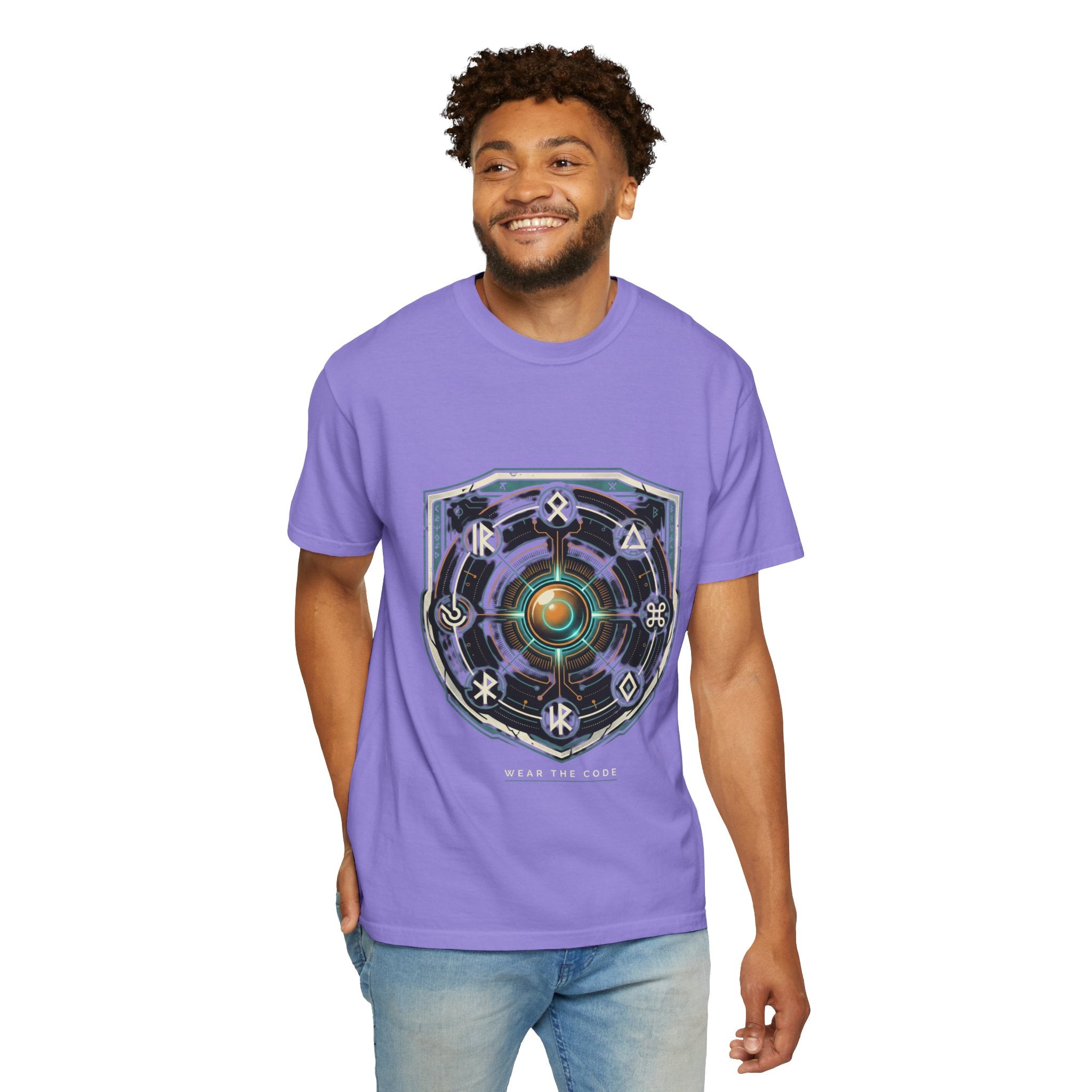 Power Runs Black PRB "Wear The Code" Mystic Shield T-Shirt — Geometric Sigil Graphic Tee by Power Runs Black