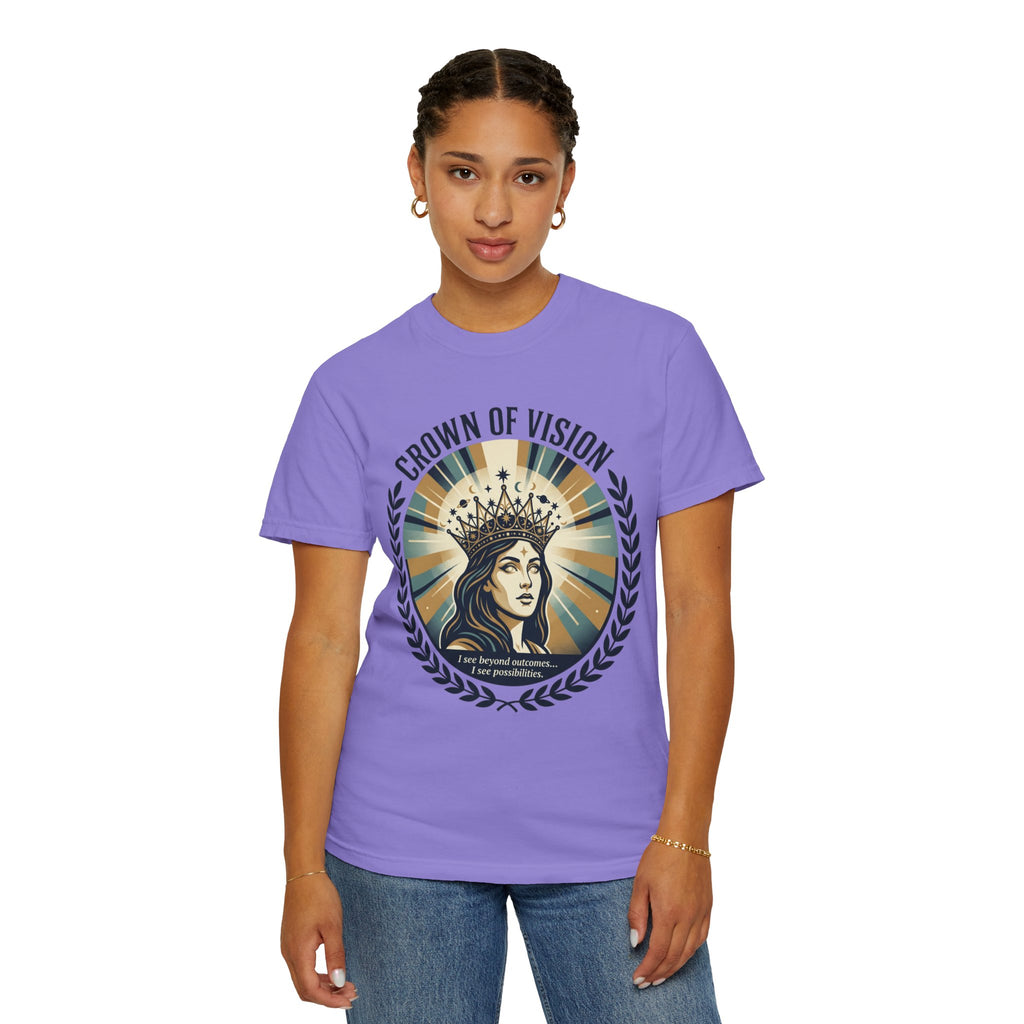 Power Runs Black Crown of Vision T-Shirt — Vintage Inspirational Graphic Tee by Printify