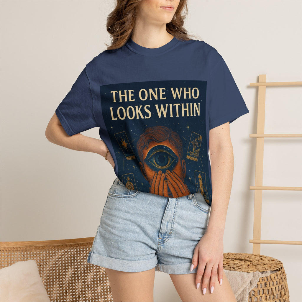 PRB Tarot Eye T-Shirt — "The One Who Looks Within" Mystical Graphic Tee by Power Runs Black