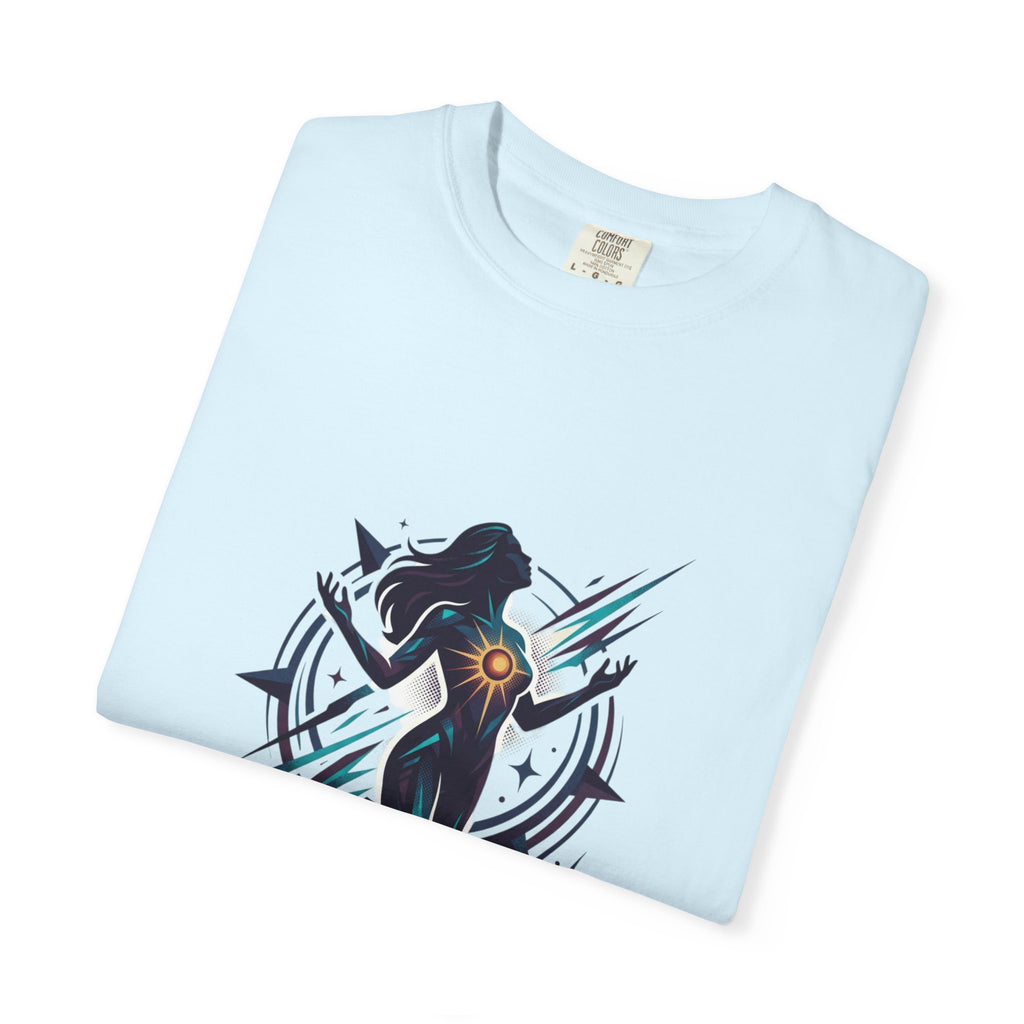 Power Runs Black PRB Ascension Graphic T-Shirt — Cosmic Silhouette Tee by Printify