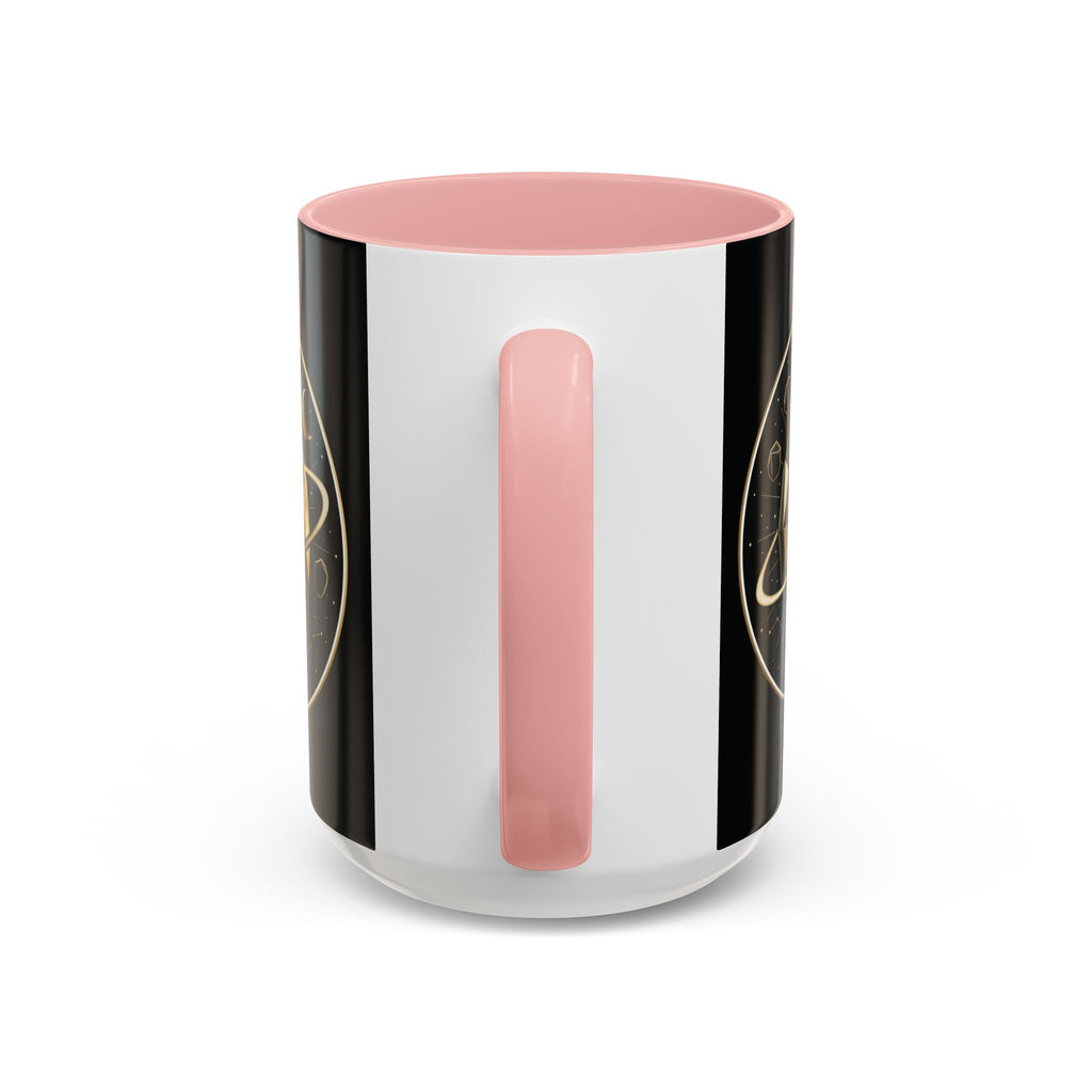 PRB Gold Cosmos Design Accent Coffee Mug | The Break, Planet Illustration by Printify