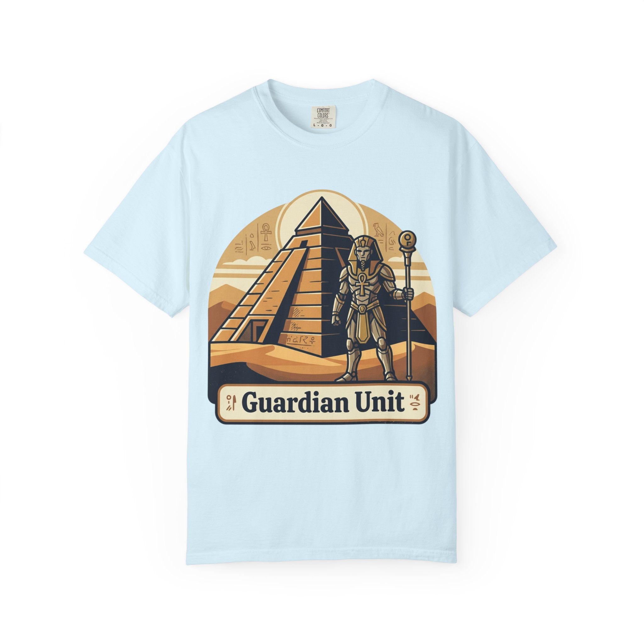 Power Runs Black PRB Guardian Unit T-Shirt — Egyptian Pyramid Sci‑Fi Graphic Tee by Printify