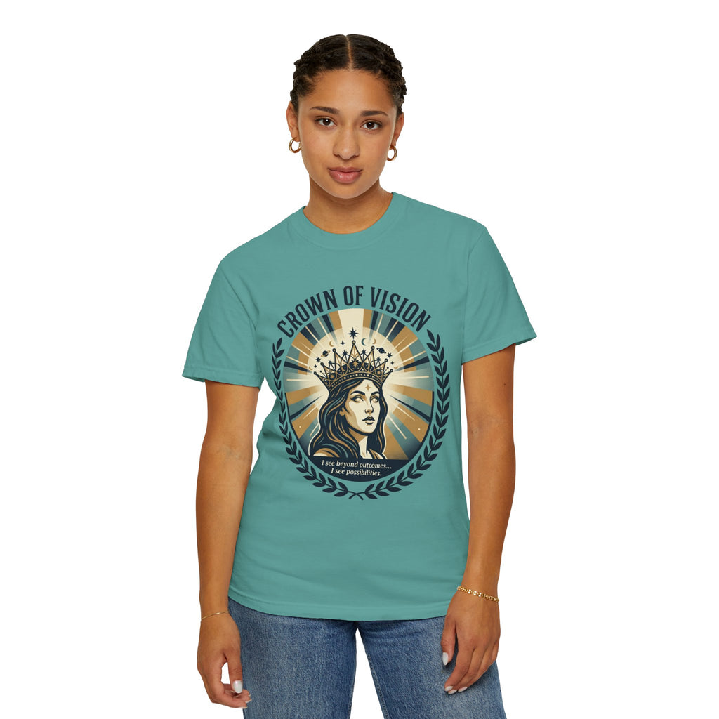 Power Runs Black Crown of Vision T-Shirt — Vintage Inspirational Graphic Tee by Printify