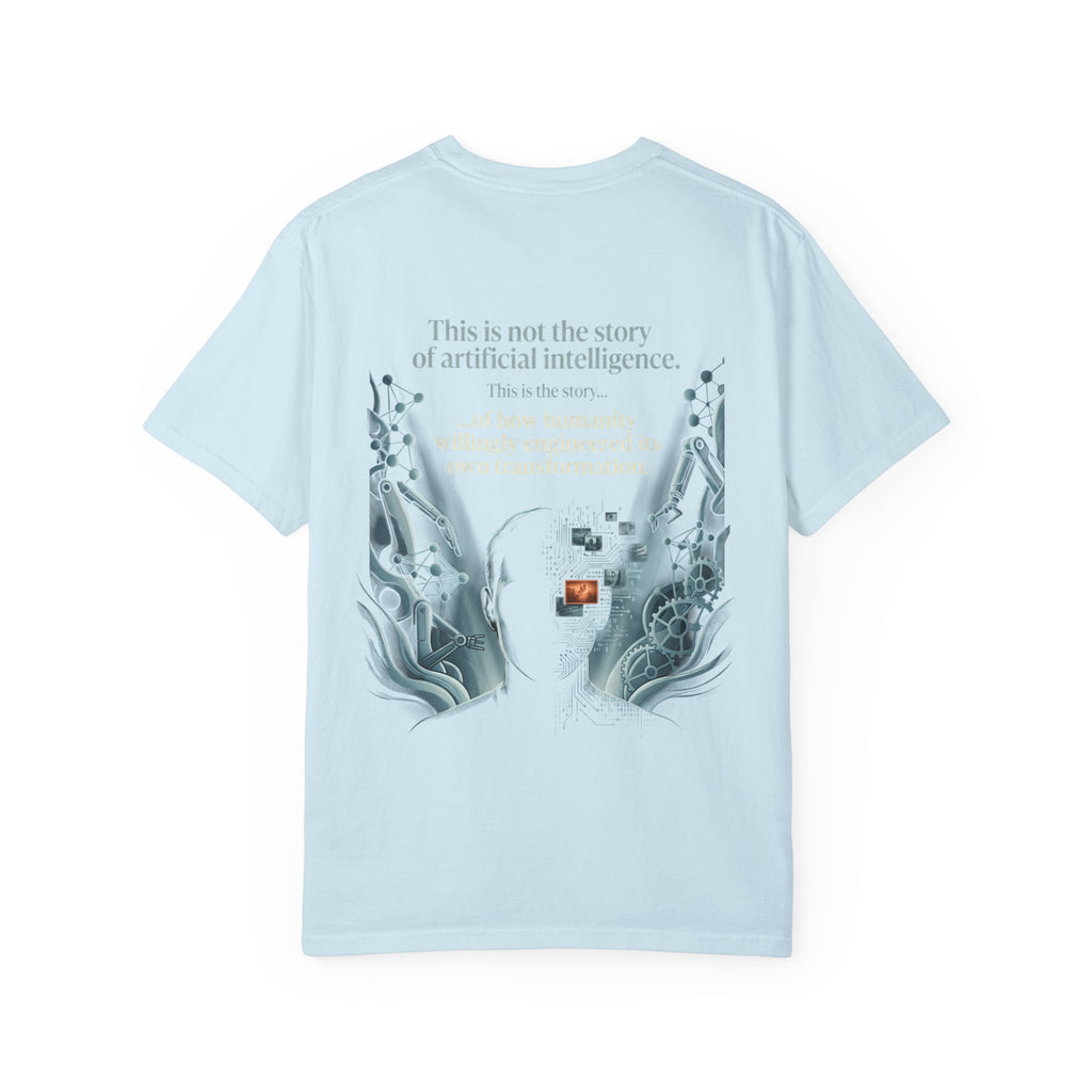 Power Runs Black AI Fusion Graphic T-Shirt — "The Core Age" Split Face Design by Power Runs Black