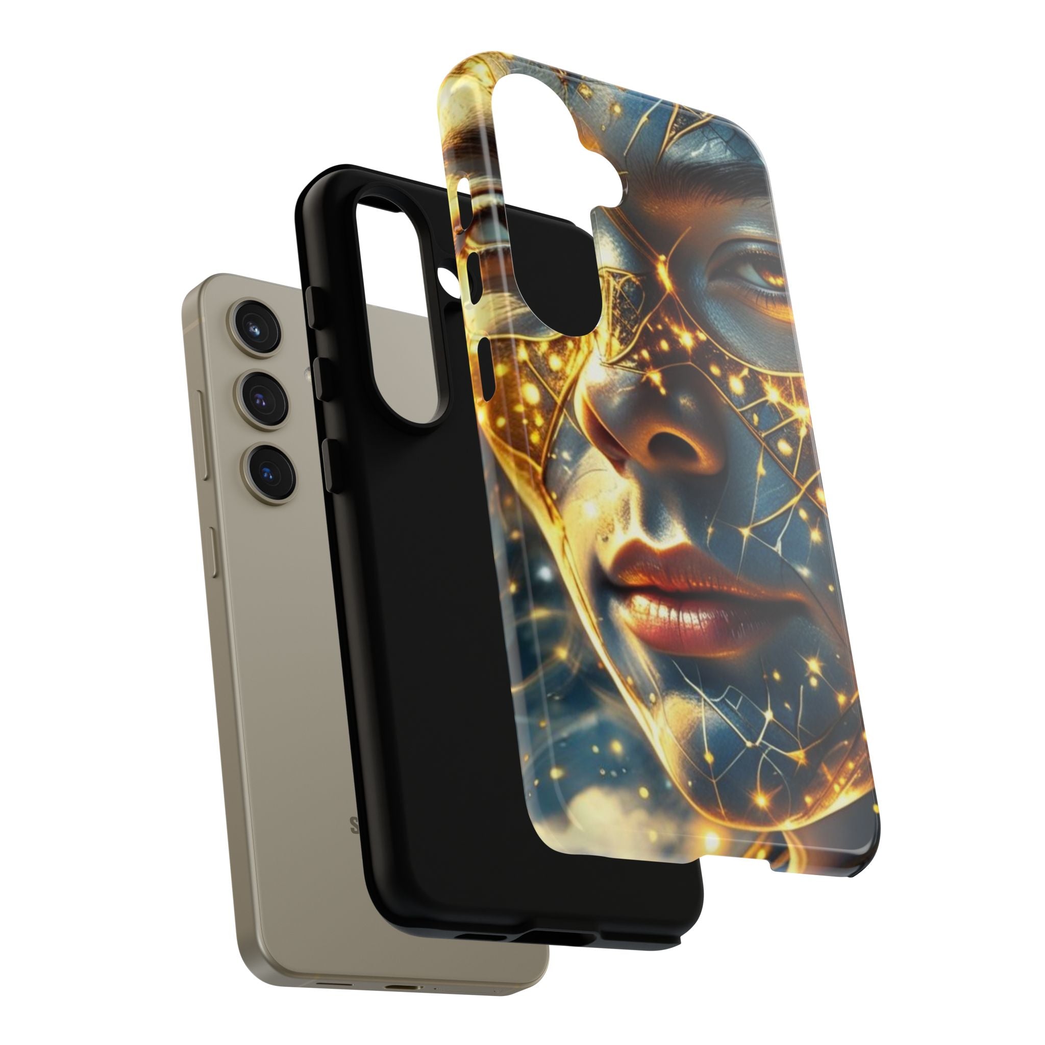 PRB Galactic Portrait Tough Case | Cosmic Face Phone Case, Starry Nebula Design by Printify