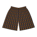 PRB Men's All-Over Print Basketball Shorts | Retro Neon Rocket Pattern by Power Runs Black