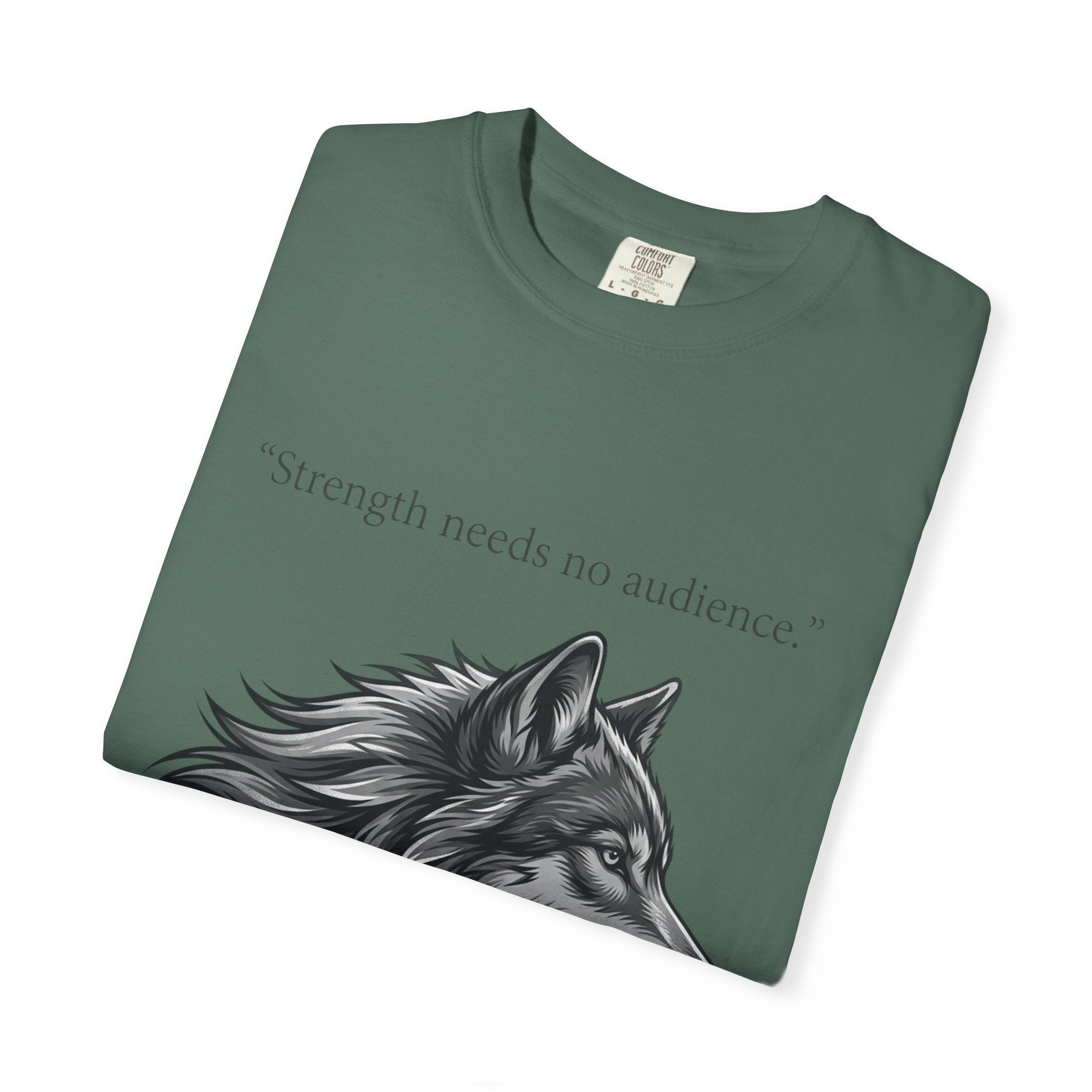PRB Wolf Head T-Shirt — "Strength needs no audience" Inspirational Graphic Tee by Printify