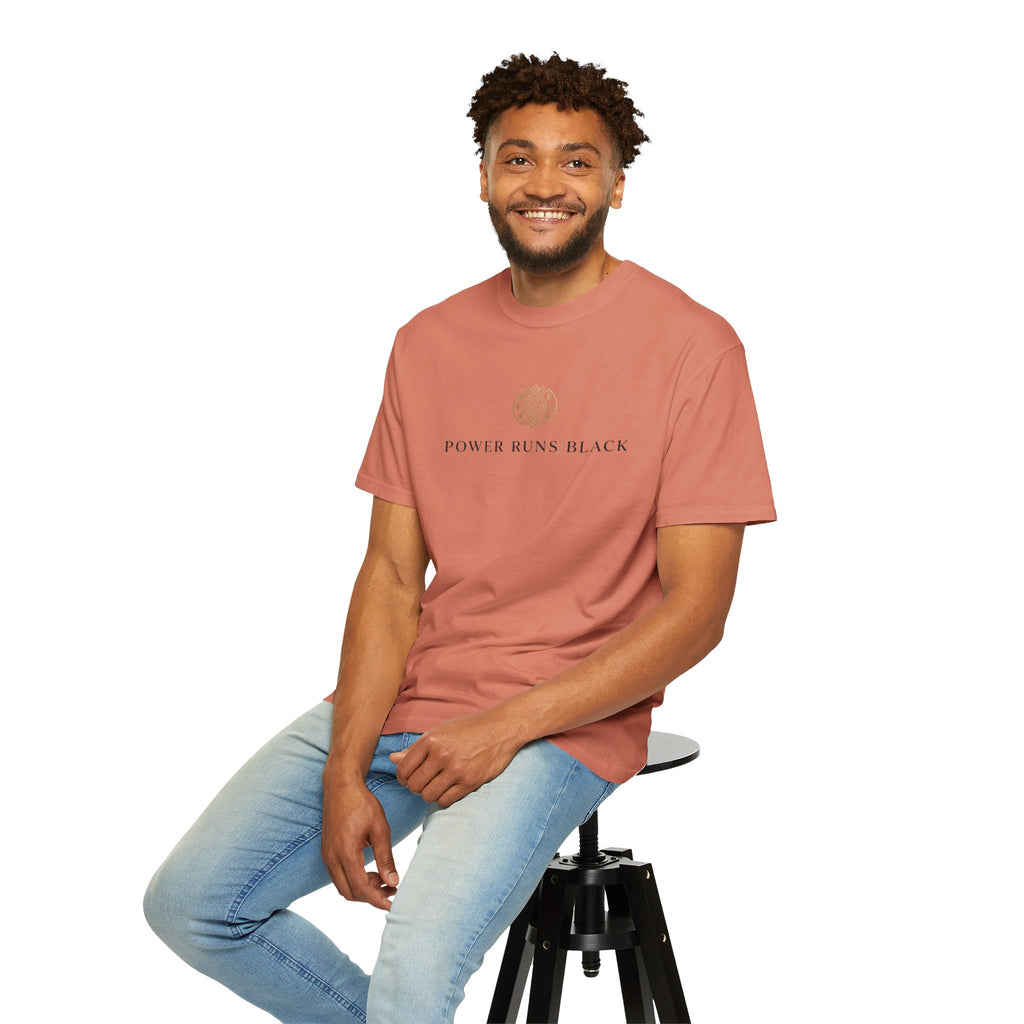 Power Runs Black PRB Graphic T-Shirt — Minimal Emblem Tee by Power Runs Black
