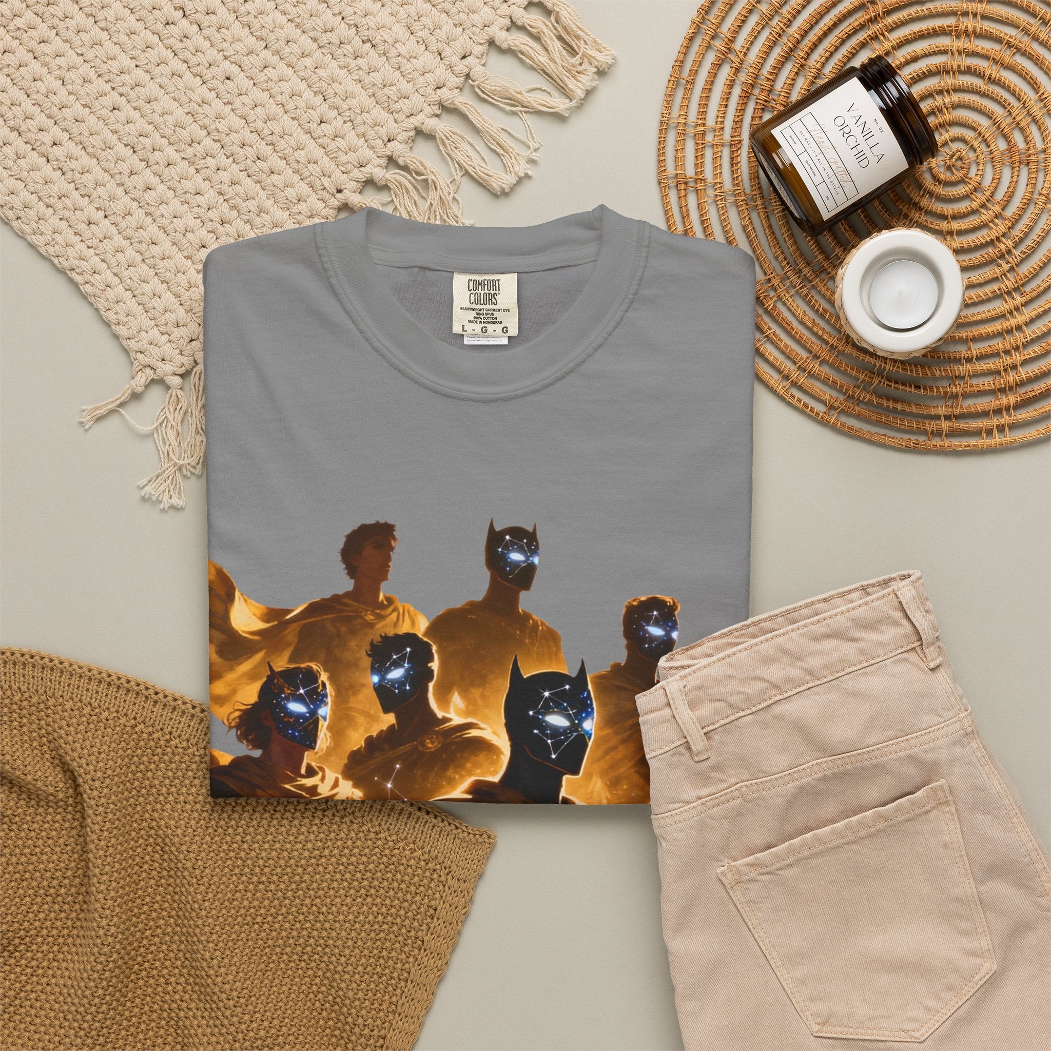 PRB Cosmic Heroes Graphic Tee (Golden Cloaks & Starry Faces) by Power Runs Black